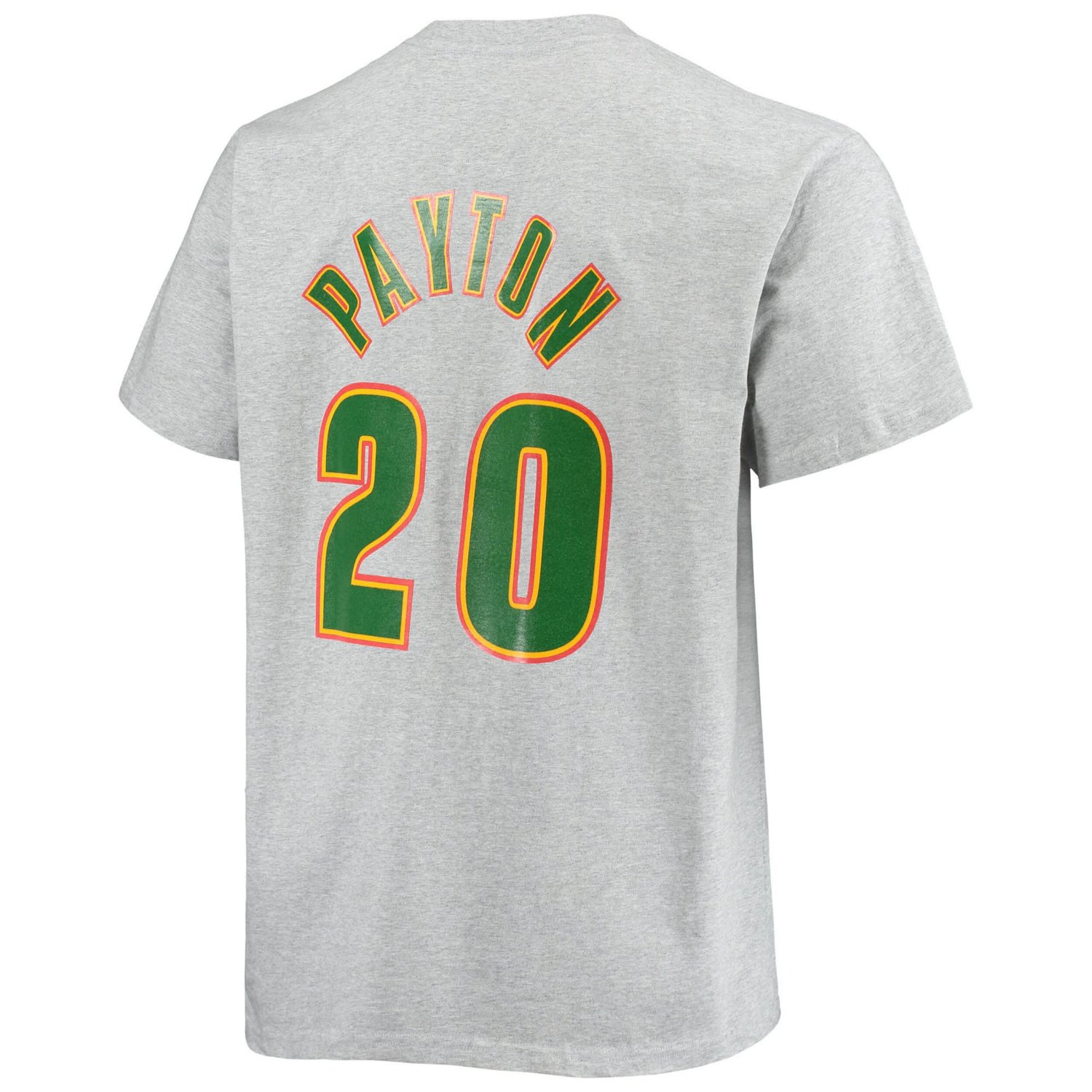Mitchell  Ness Gary Payton Heathered Gray Seattle SuperSonics Big Tall Hardwood Classics Name Number T-Shirt