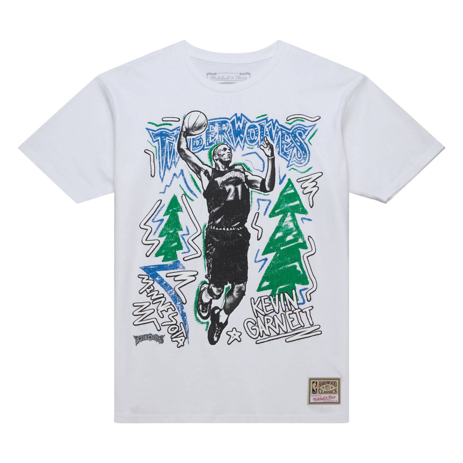 Mitchell  Ness Kevin Garnett Minnesota Timberwolves Hardwood Classics Chalked Up T-Shirt