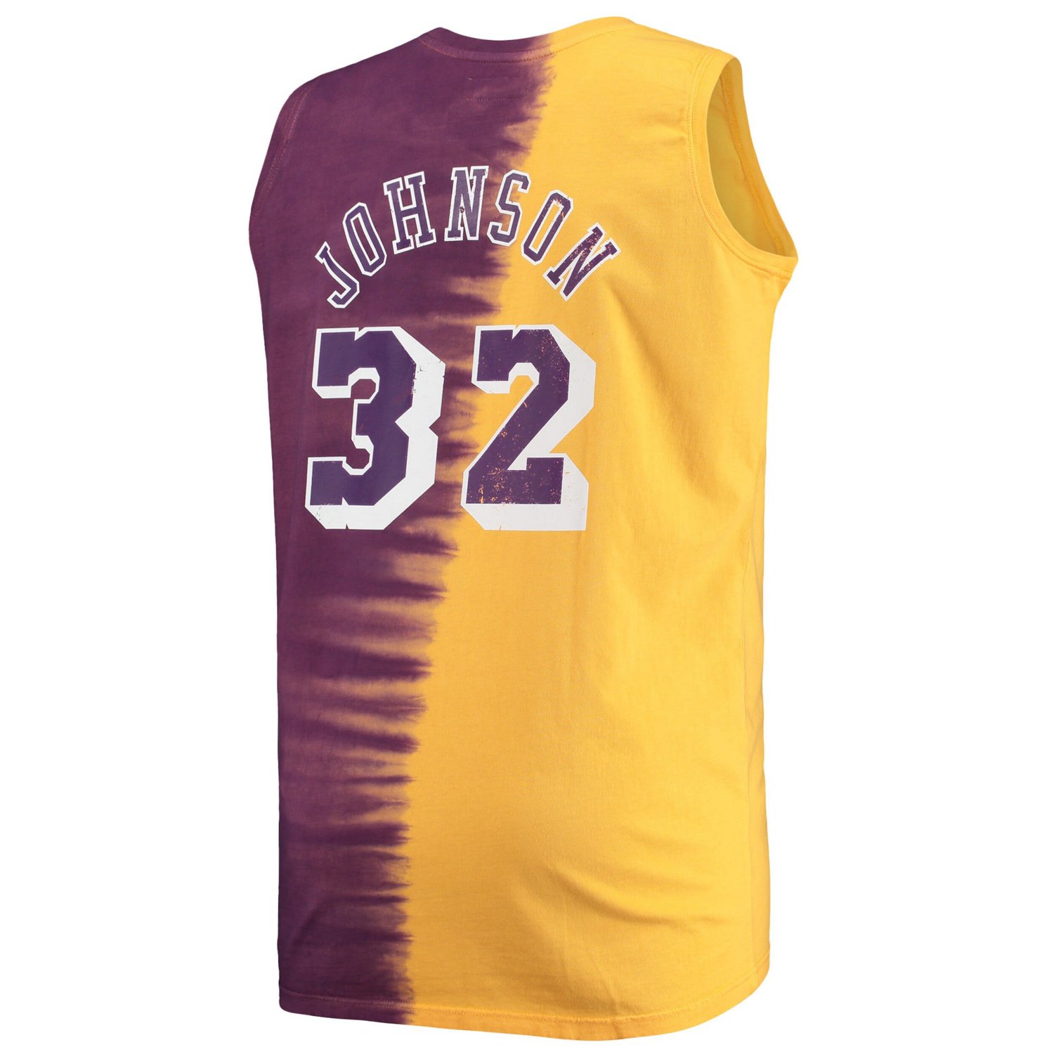 Mitchell  Ness Magic Johnson Gold Los Angeles Lakers Big Tall Profile Tie-Dye Player Tank Top