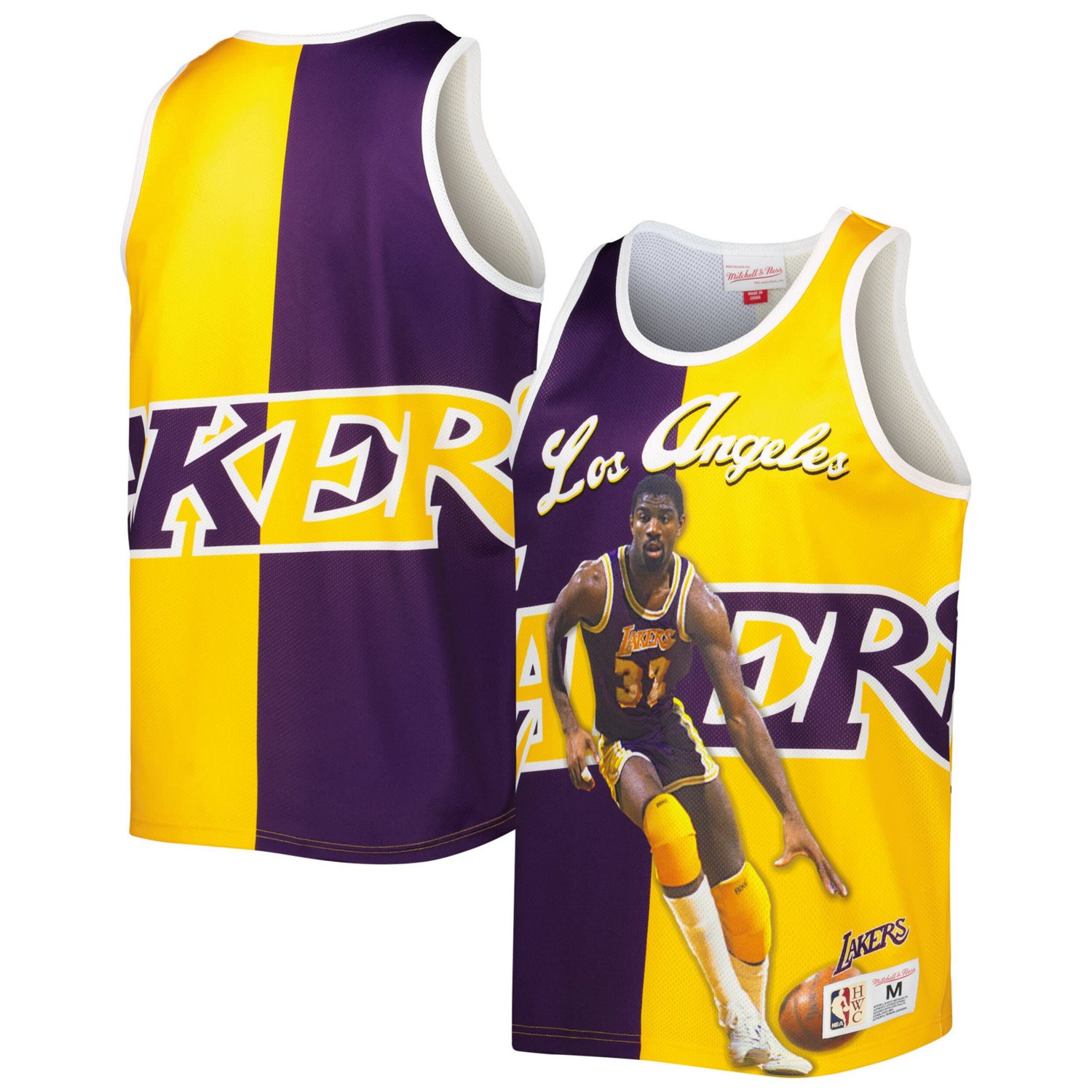 Mitchell  Ness Magic Johnson /Gold Los Angeles Lakers Sublimated Player Tank Top - view number 1