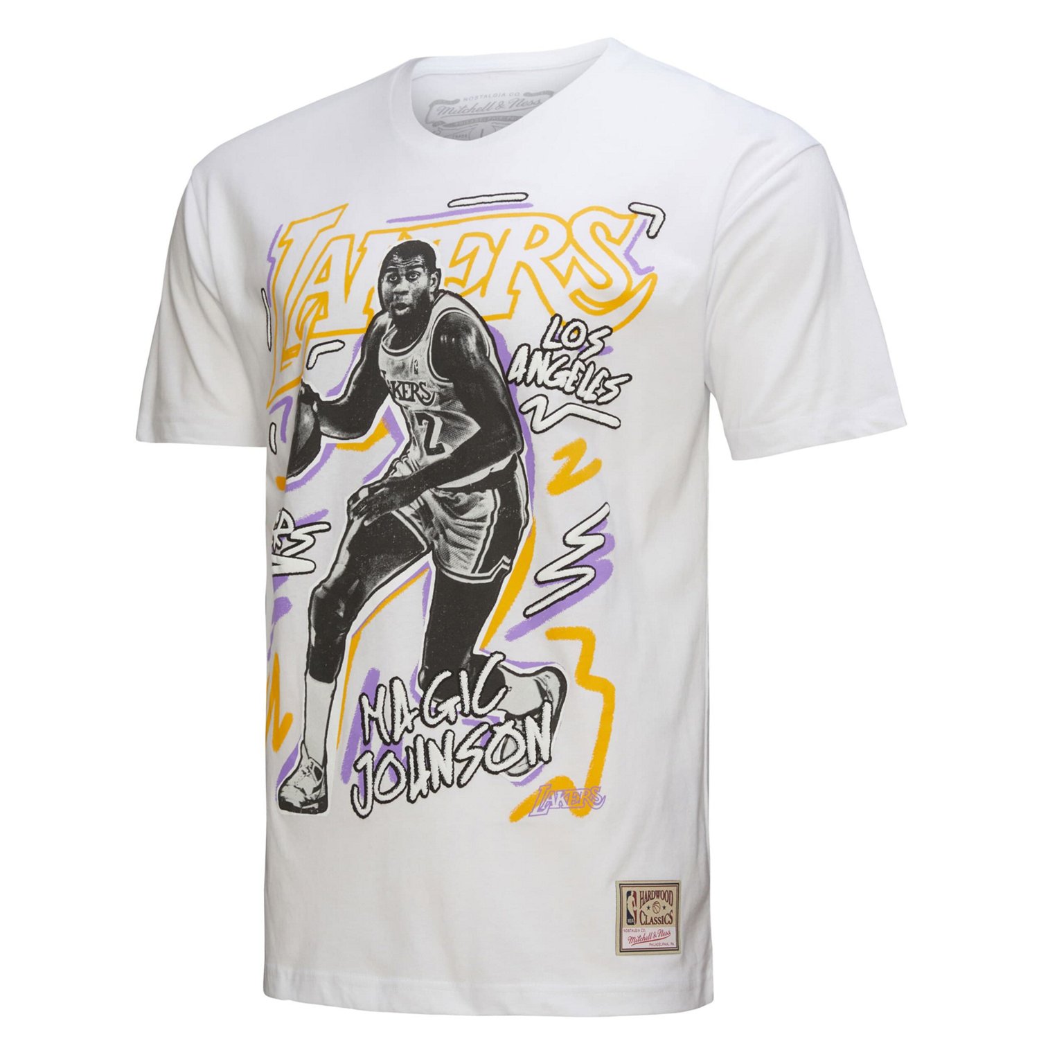 Mitchell  Ness Magic Johnson Los Angeles Lakers Hardwood Classics Chalked Up T-Shirt - view number 2