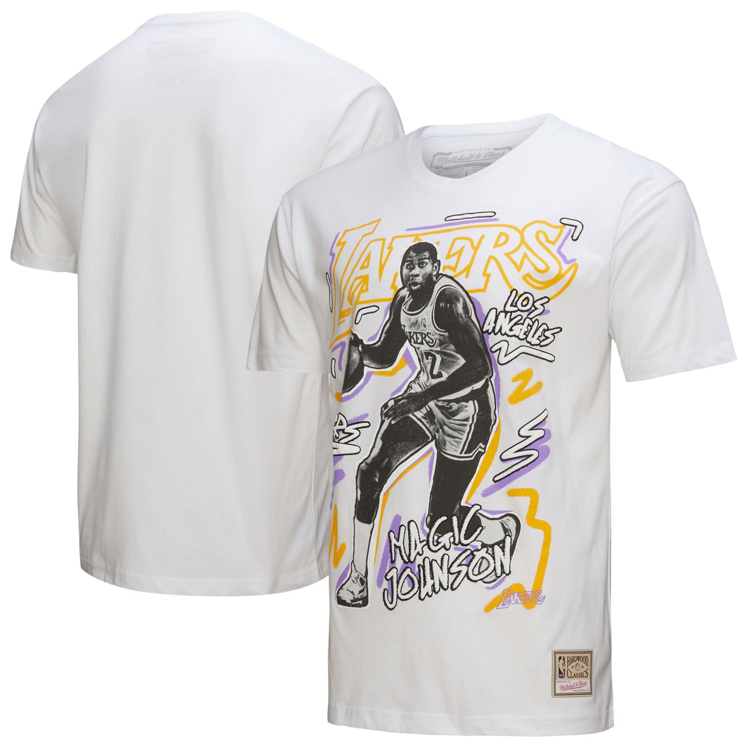 Mitchell  Ness Magic Johnson Los Angeles Lakers Hardwood Classics Chalked Up T-Shirt