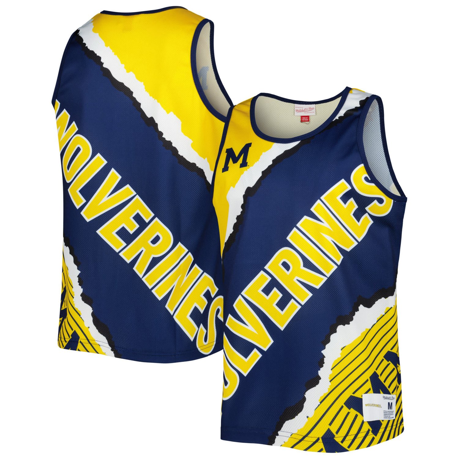 Mitchell  Ness /Maize Michigan Wolverines Jumbotron 20 Sublimated Tank Top