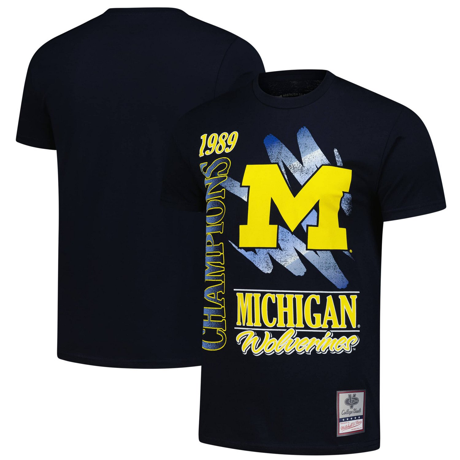 Mitchell  Ness Michigan Wolverines Retro Brush Mineral Wash T-Shirt