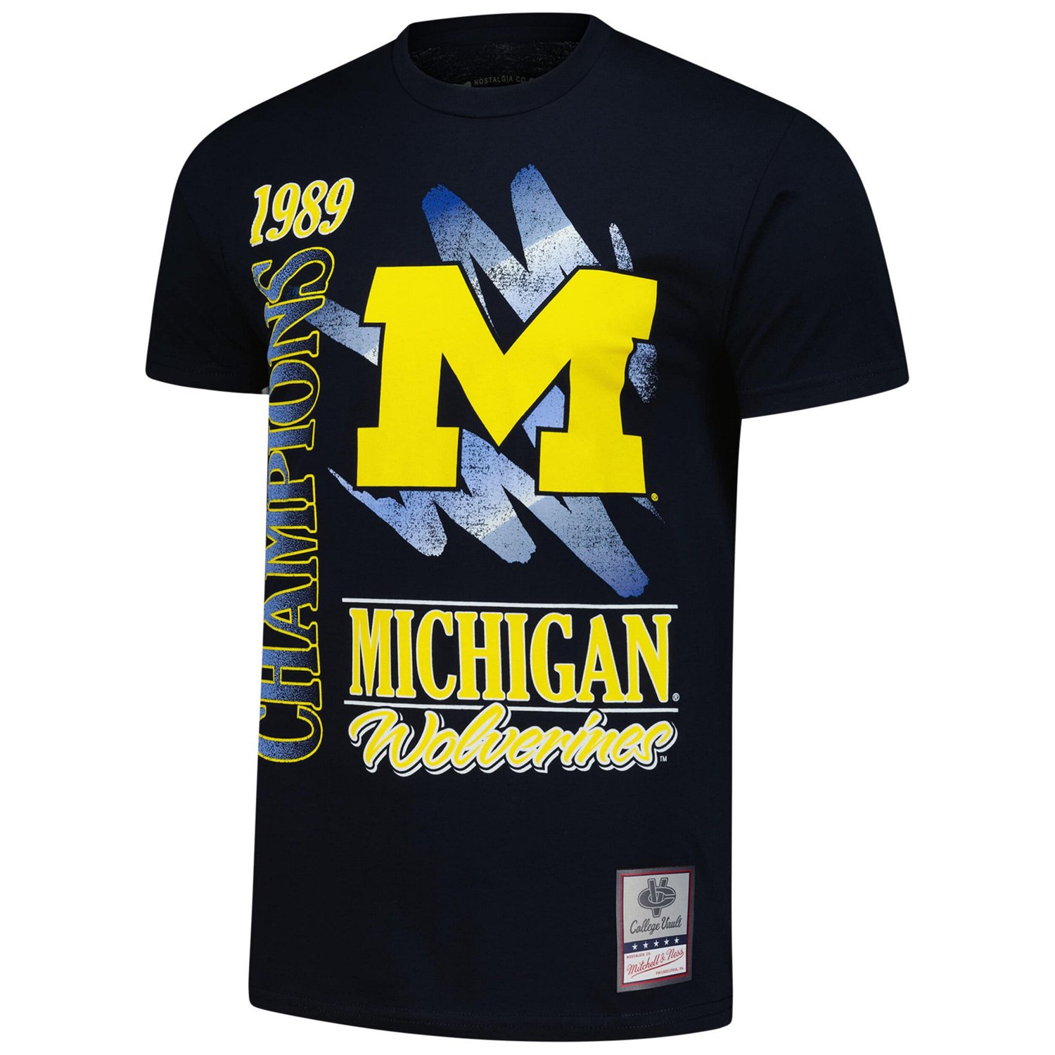 Mitchell  Ness Michigan Wolverines Retro Brush Mineral Wash T-Shirt
