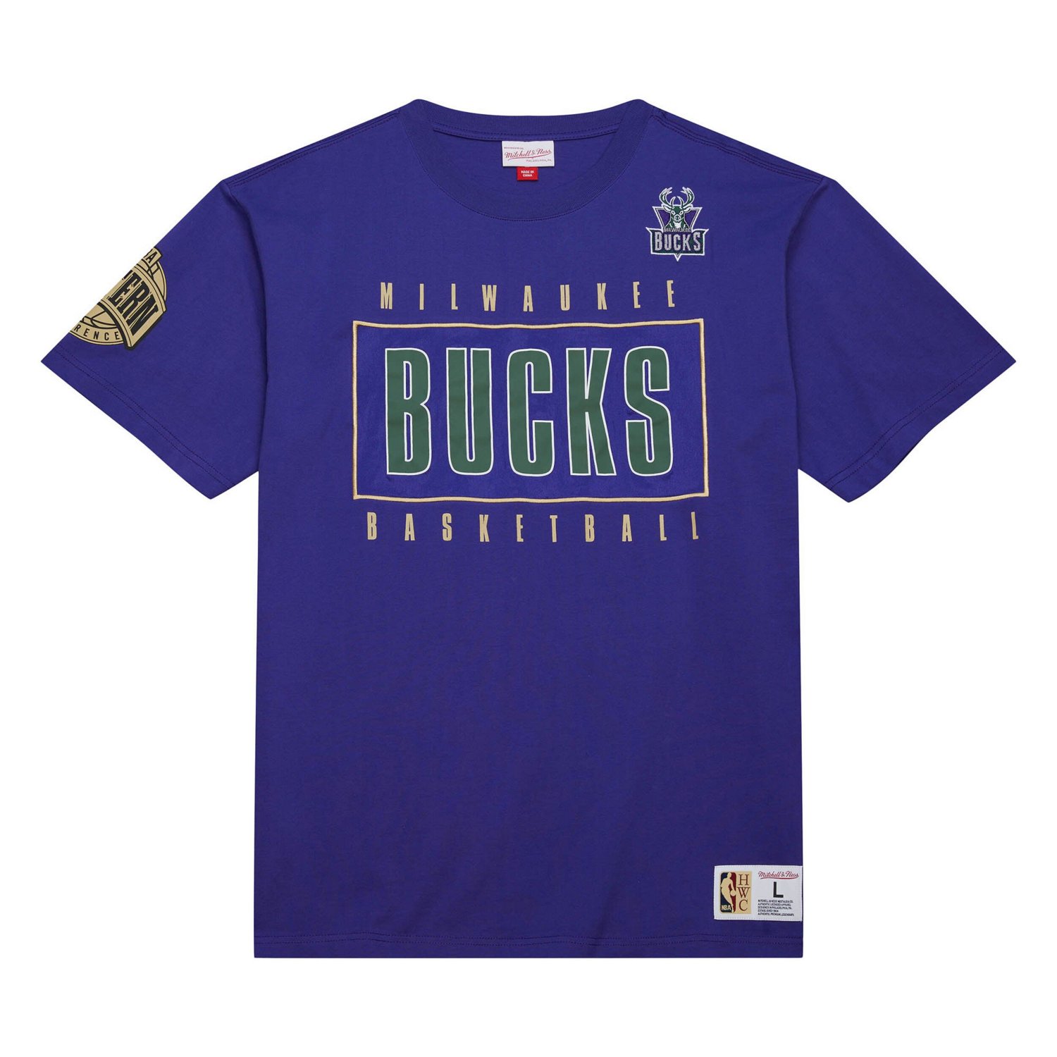 Mitchell  Ness Milwaukee Bucks Hardwood Classics Team OG 20 Premium Vintage Logo T-Shirt - view number 2