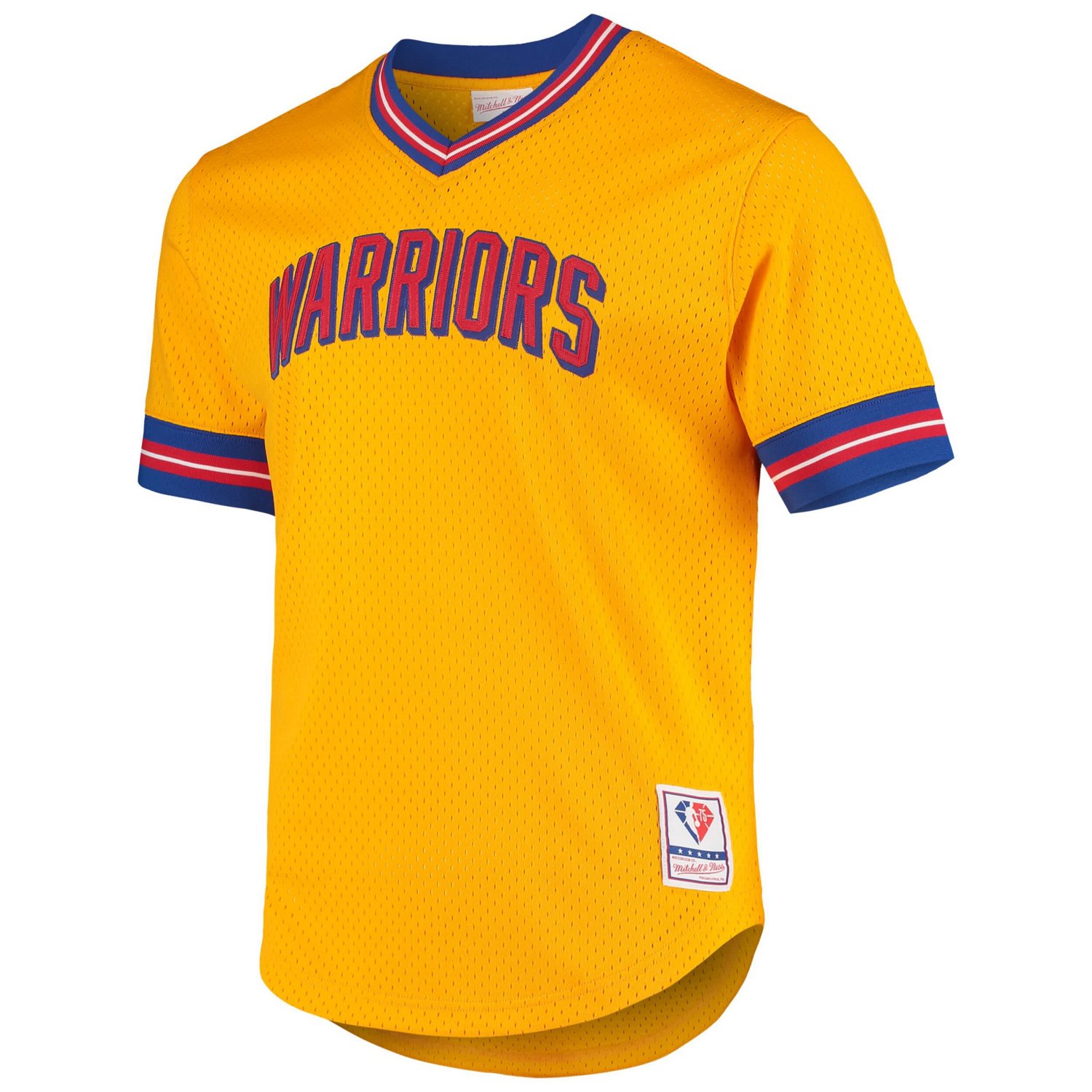 Mitchell  Ness San Francisco Warriors Hardwood Classics 75th Anniversary Mesh V-Neck T-Shirt