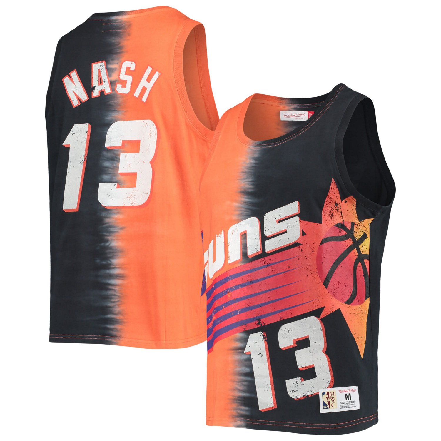 Mitchell  Ness Steve Nash Black Phoenix Suns Hardwood Classics Tie-Dye Name Number Tank Top