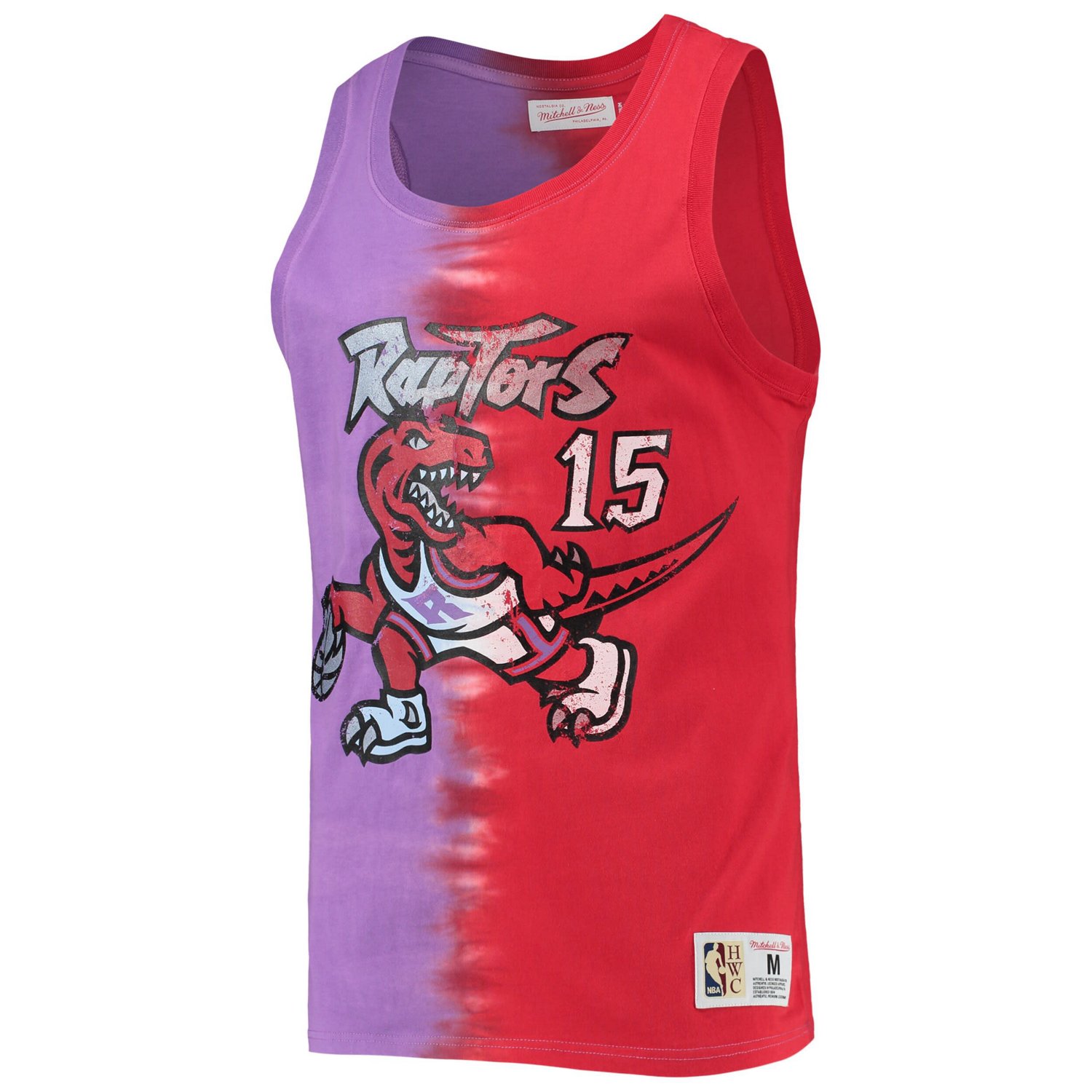 Mitchell  Ness Vince Carter Red Toronto Raptors Hardwood Classics Tie-Dye Name  Number Tank Top - view number 2