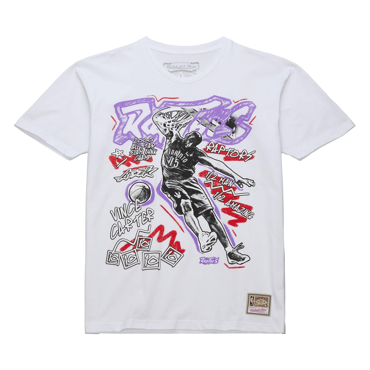 Mitchell  Ness Vince Carter Toronto Raptors Hardwood Classics Chalked Up T-Shirt - view number 2