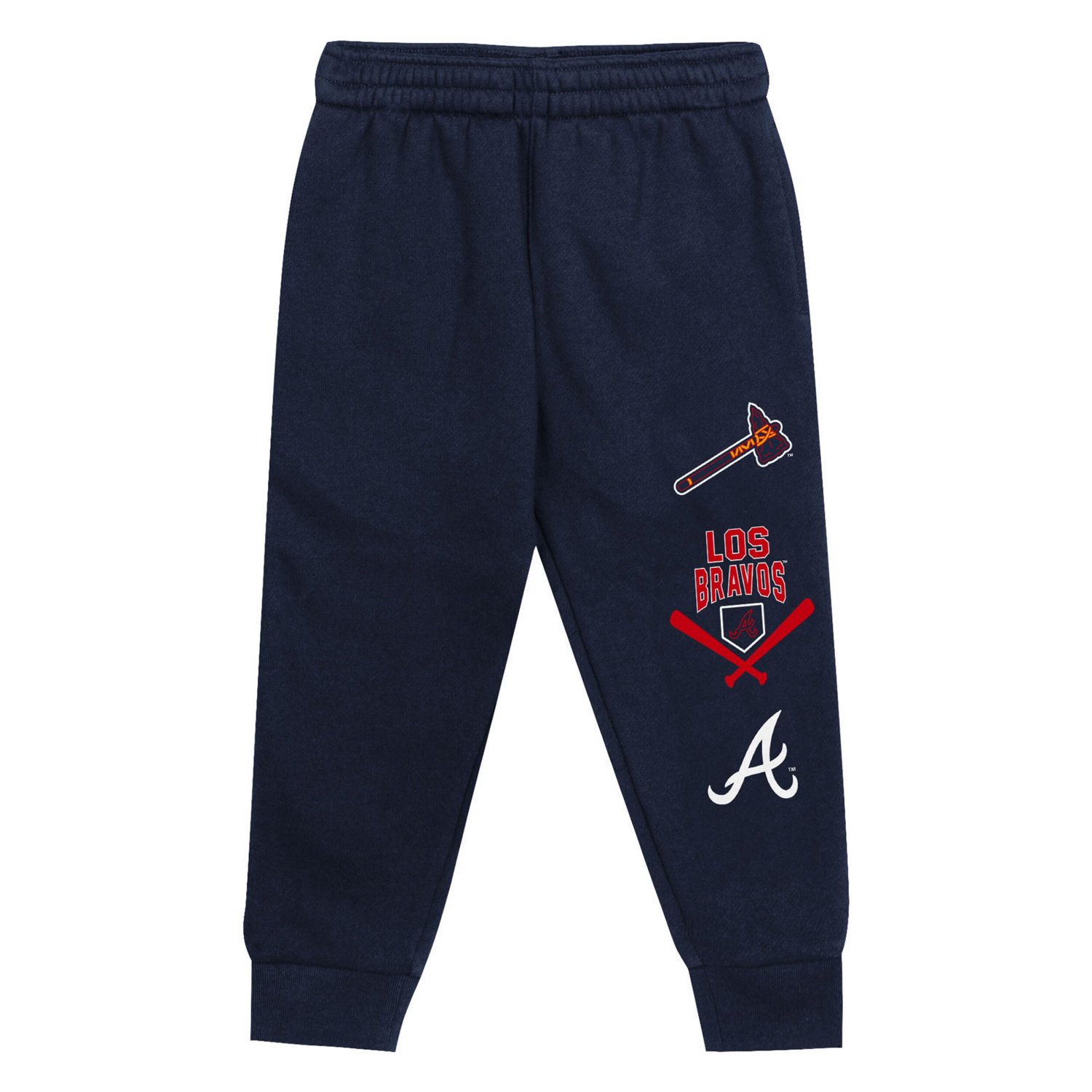 Navy Atlanta Braves Wind Up Pullover Hoodie and Sweatpants Set - view number 4