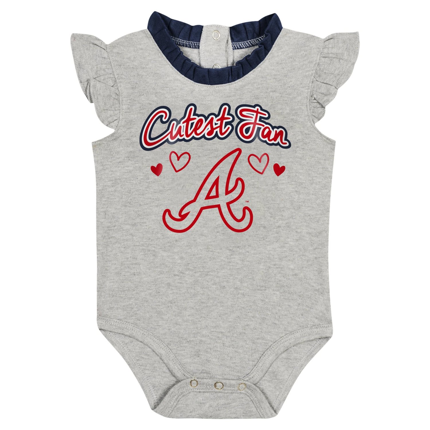 Newborn  Fanatics Gray Atlanta Braves Two-Pack Fan Bodysuit Set