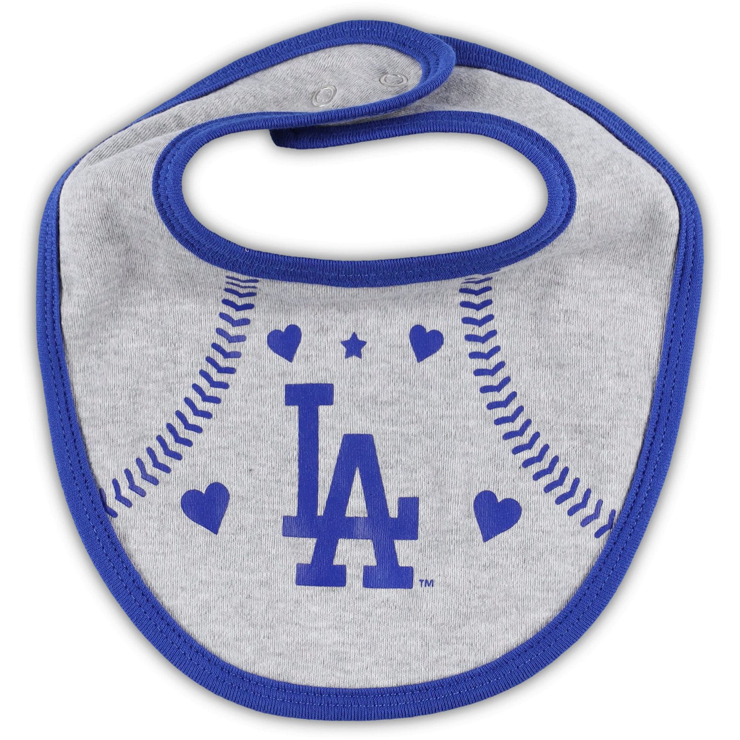 Newborn  Heather Gray Los Angeles Dodgers Three-Piece Love of Baseball Bib Bodysuit  Booties Set - view number 3