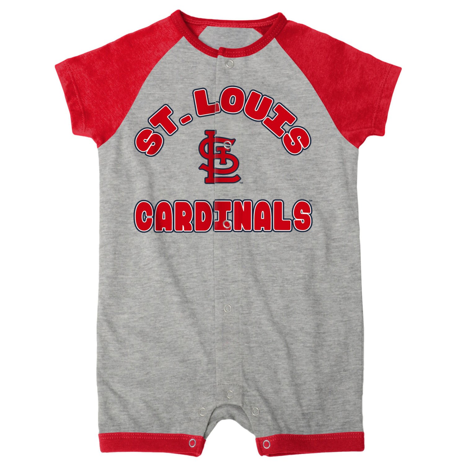 Newborn  St Louis Cardinals Extra Base Hit Raglan Full-Snap Romper - view number 2
