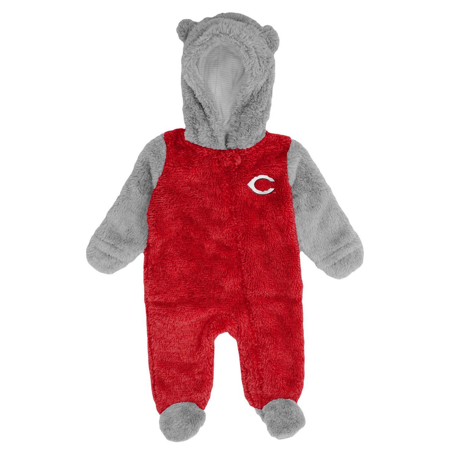 Newborn and Gray Cincinnati s Game Nap Teddy Fleece Bunting Full-Zip Sleeper - view number 2