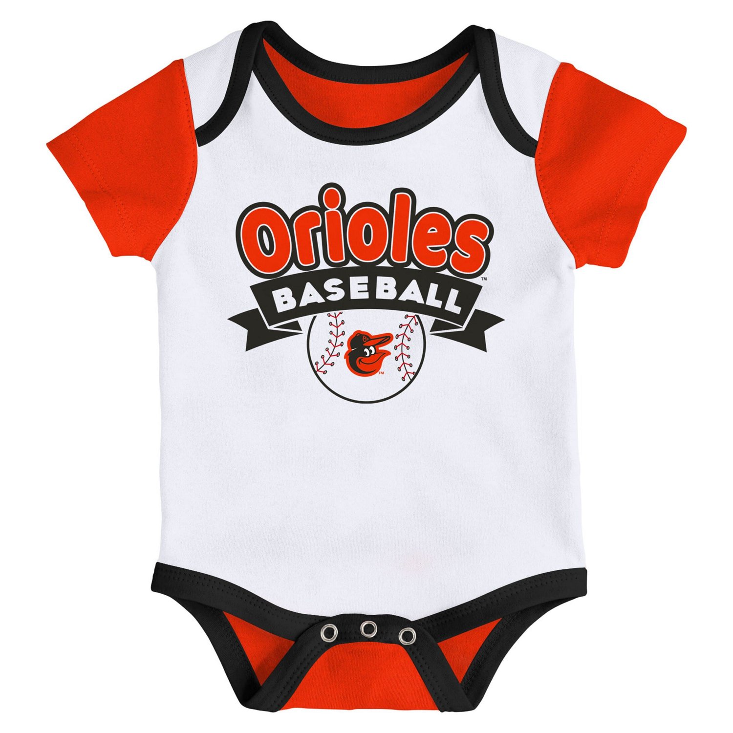 Newborn Baltimore Orioles Triple Hit Two-Pack Bodysuit Set - view number 3