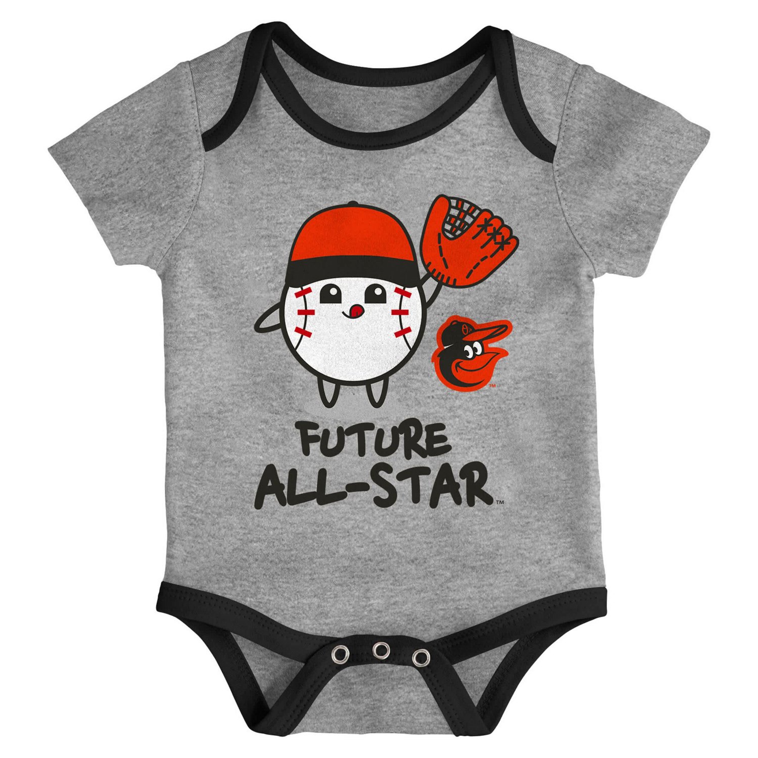 Newborn Baltimore Orioles Triple Hit Two-Pack Bodysuit Set - view number 2