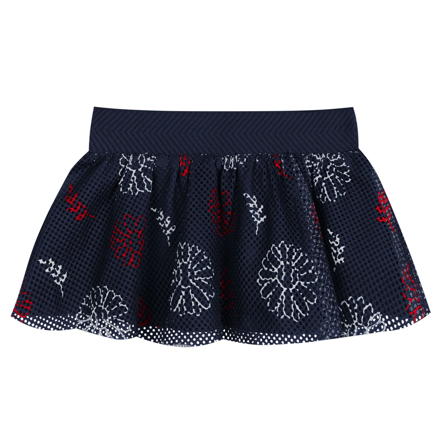 Newborn Navy Atlanta Braves Sweet Catcher 3-Piece Bodysuit Headband and Skirt Set                                                - view number 4