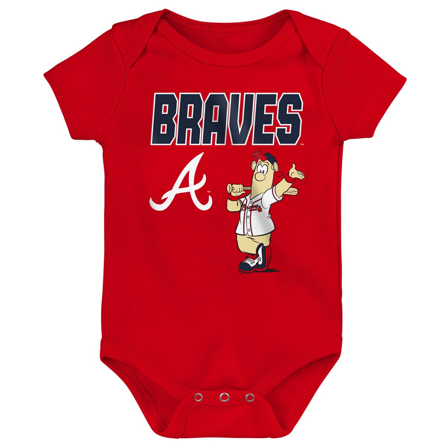 Newborn Outerstuff Atlanta Braves Home Plate 3-Piece Creeper Set - view number 2