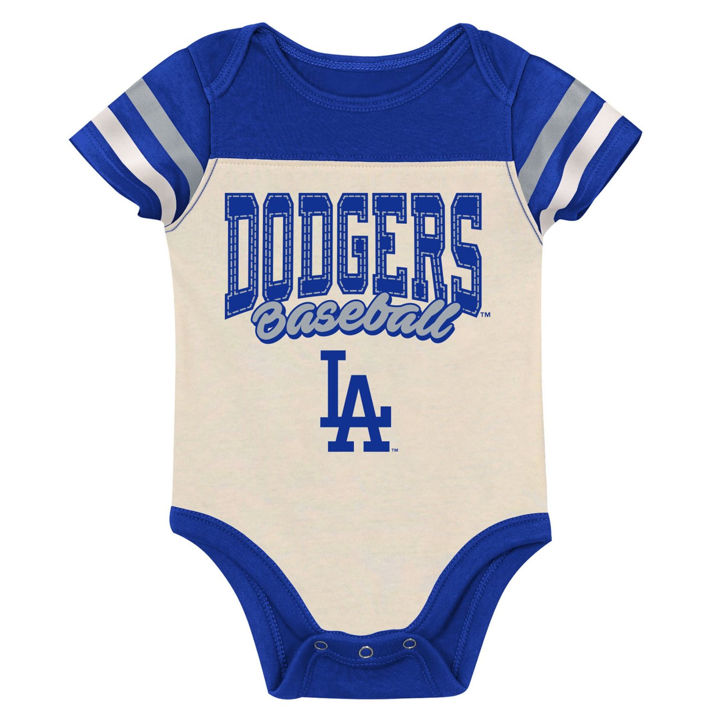 Newborn Outerstuff Los Angeles Dodgers Up One Three-Piece Bodysuit Bib  Booties Set - view number 2