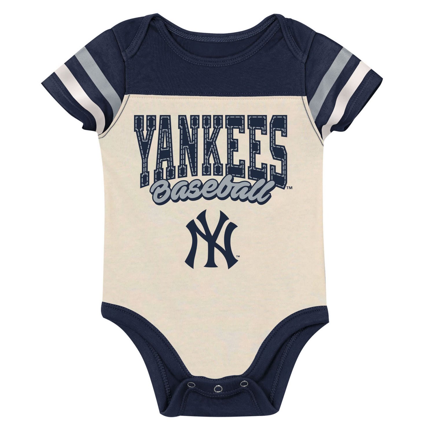 Newborn Outerstuff New York Yankees Up One Three-Piece Bodysuit Bib  Booties Set - view number 2