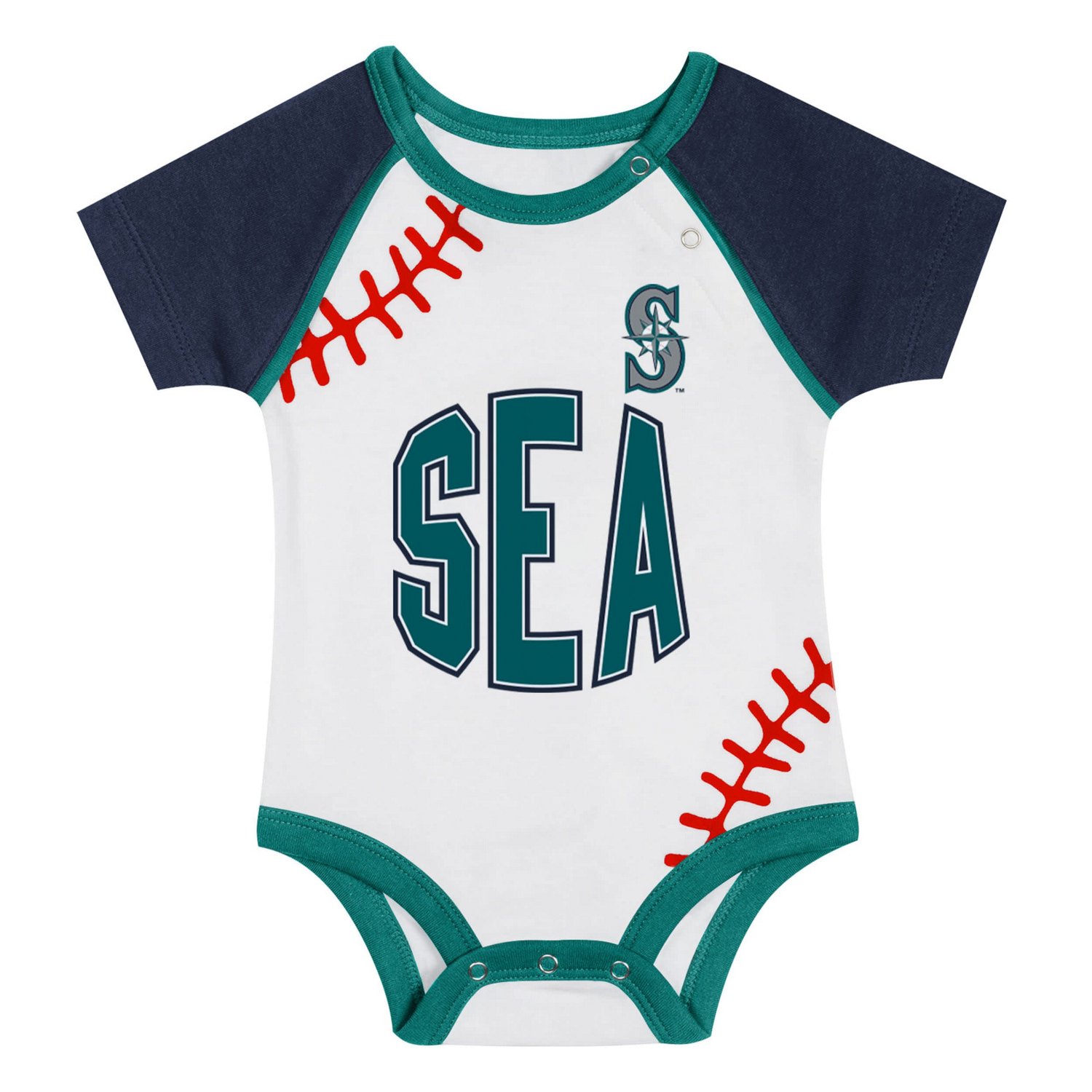 Newborn Seattle Mariners Tied Up Bodysuit Bib  Bootie Set - view number 2