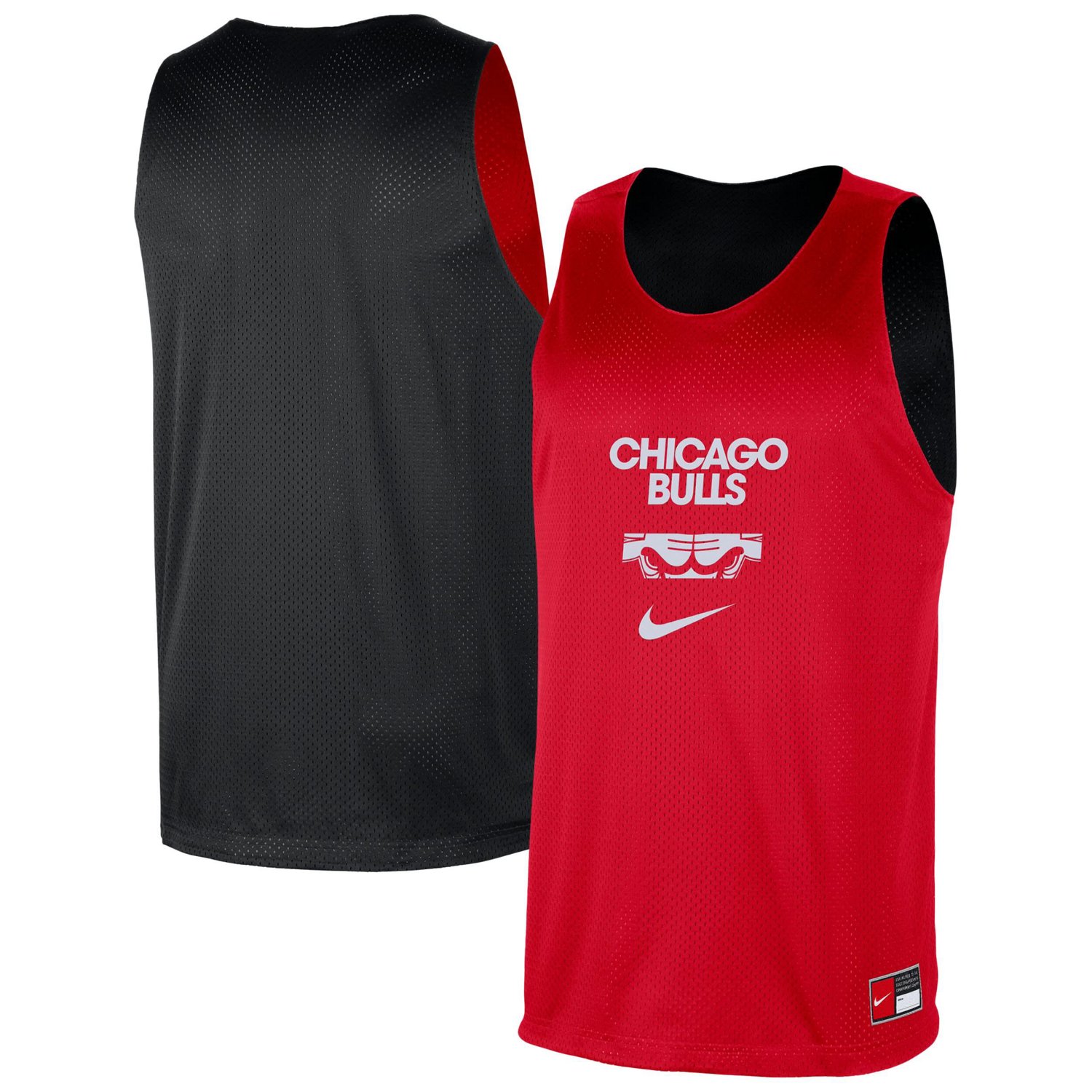 Nike Black Chicago Bulls Courtside Reversible Mesh Practice Jersey