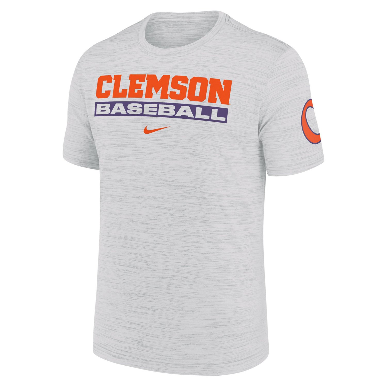 Nike Clemson Tigers Velocity Baseball Wordmark Stack Performance T-Shirt - view number 2