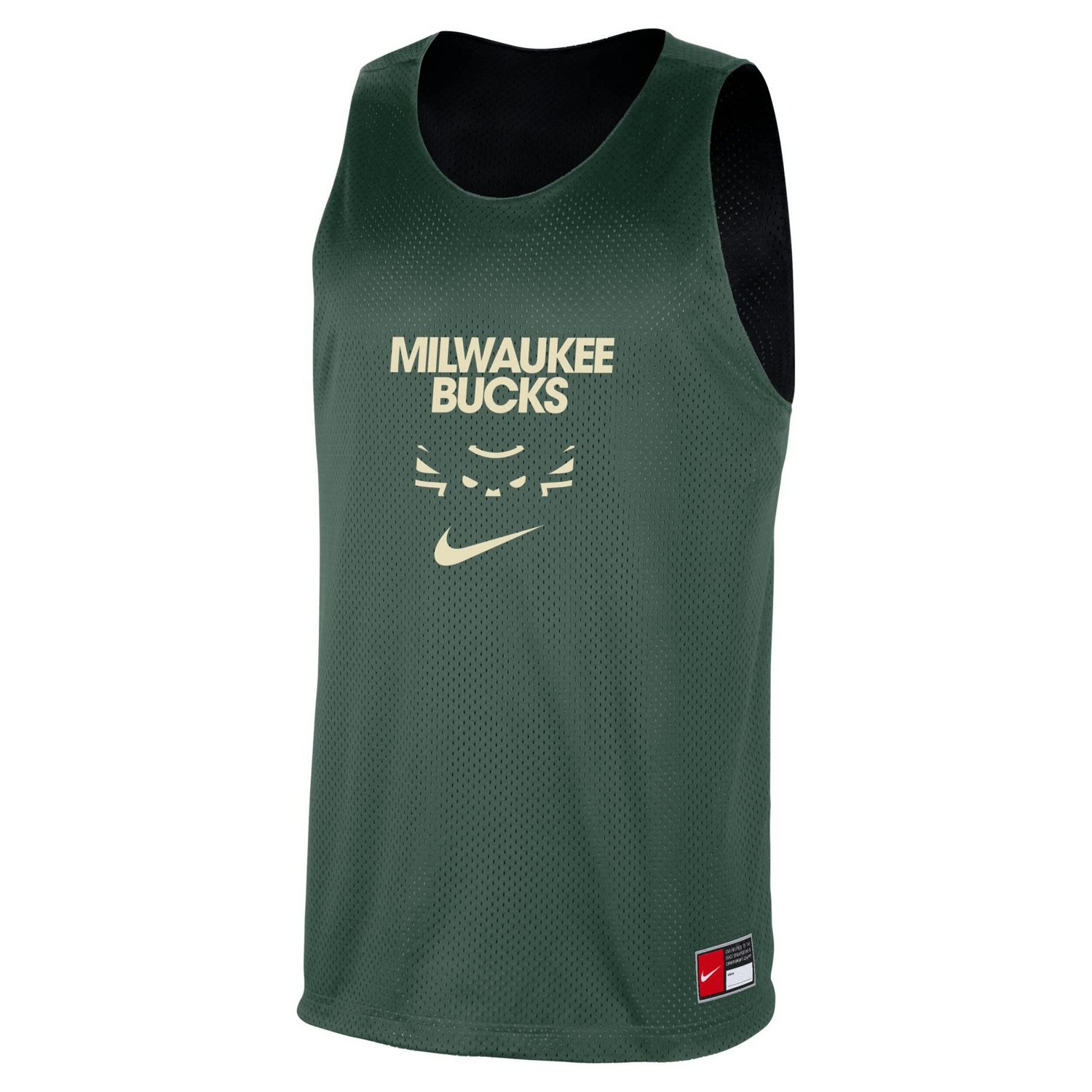 Nike Hunter Black Milwaukee Bucks Courtside Reversible Mesh Practice Jersey - view number 2