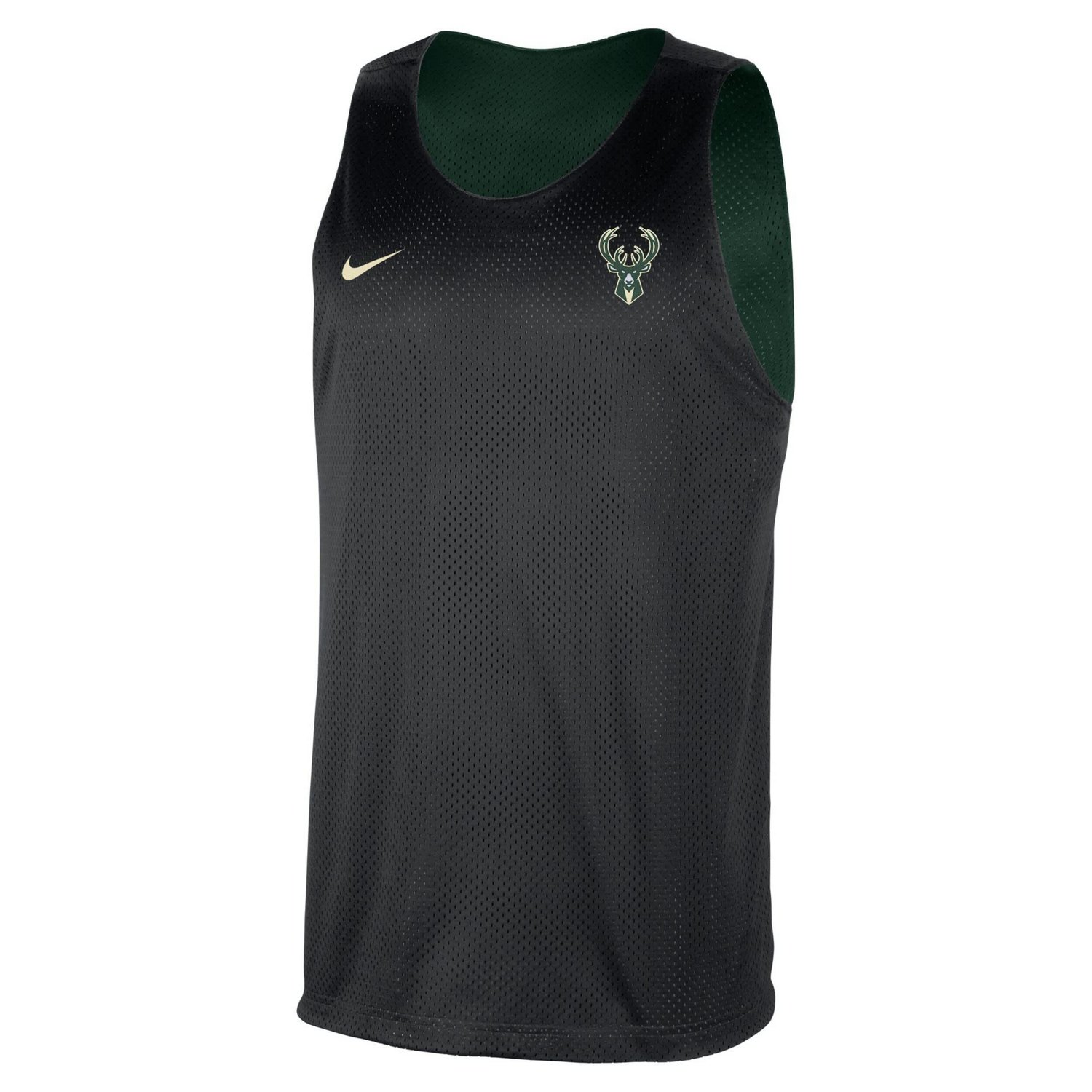 Nike Hunter Black Milwaukee Bucks Courtside Reversible Mesh Practice Jersey