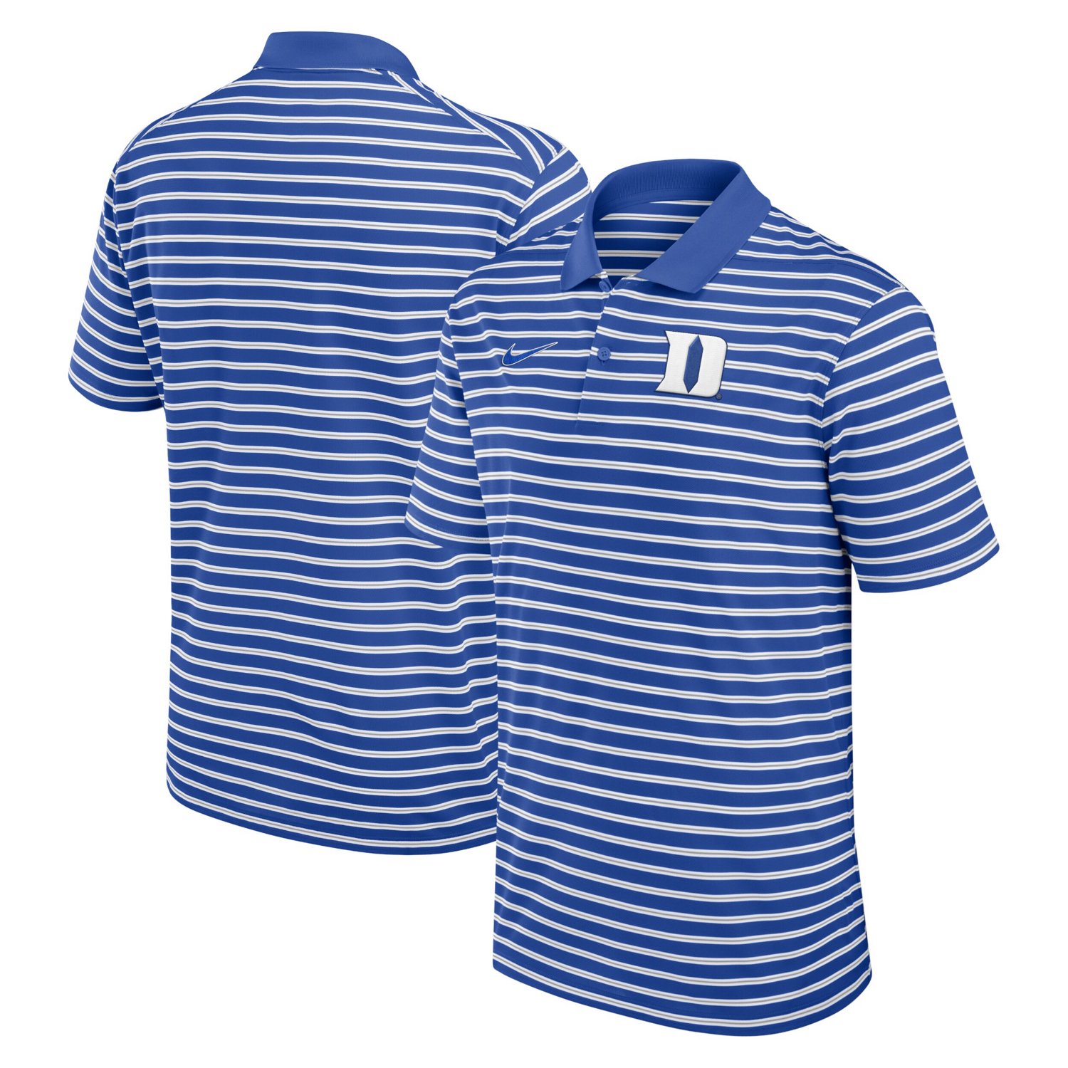 Nike White Duke Blue Devils Primetime Victory Striped Performance Polo