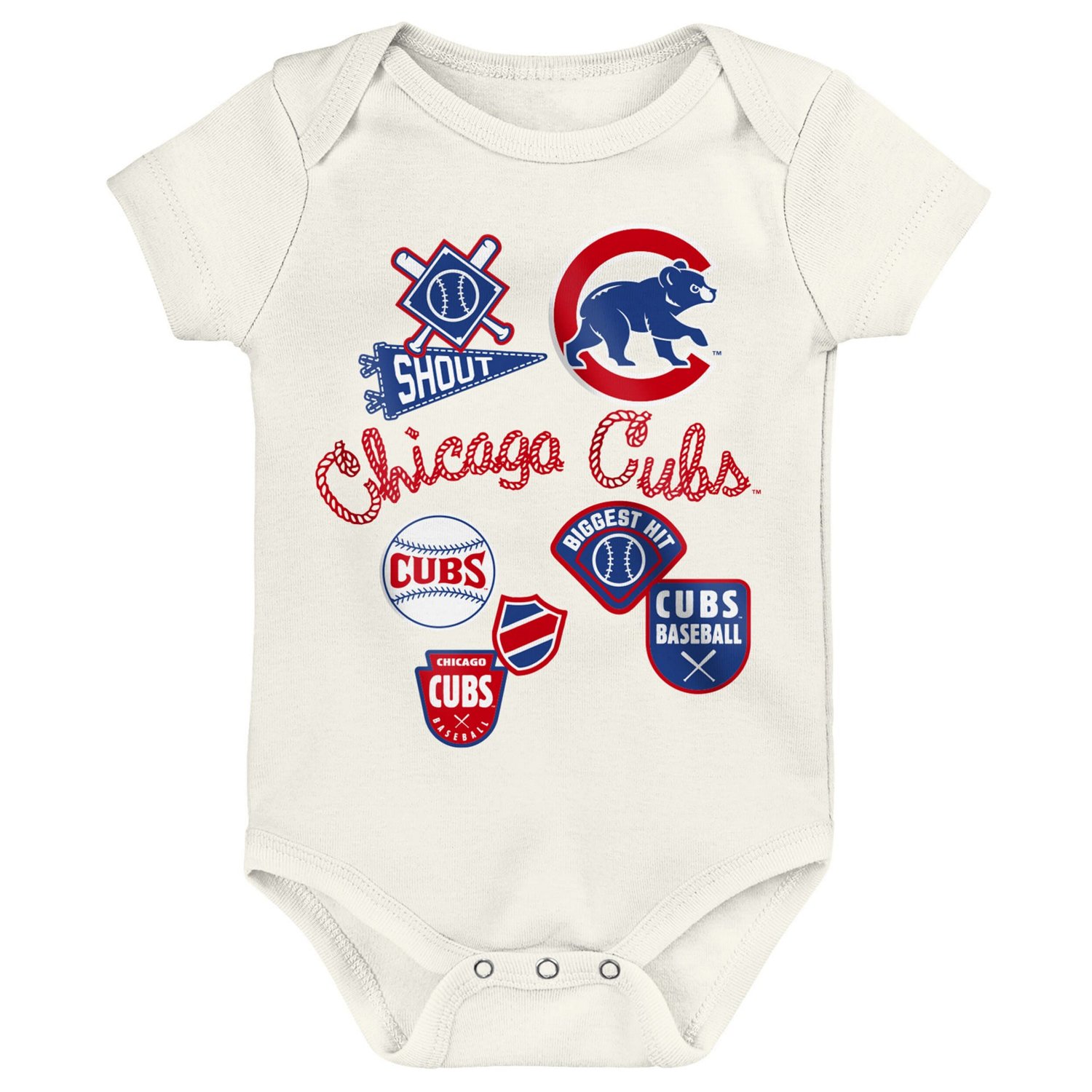 Outerstuff Chicago Cubs Home Plate 3-Piece Creeper Set - view number 3