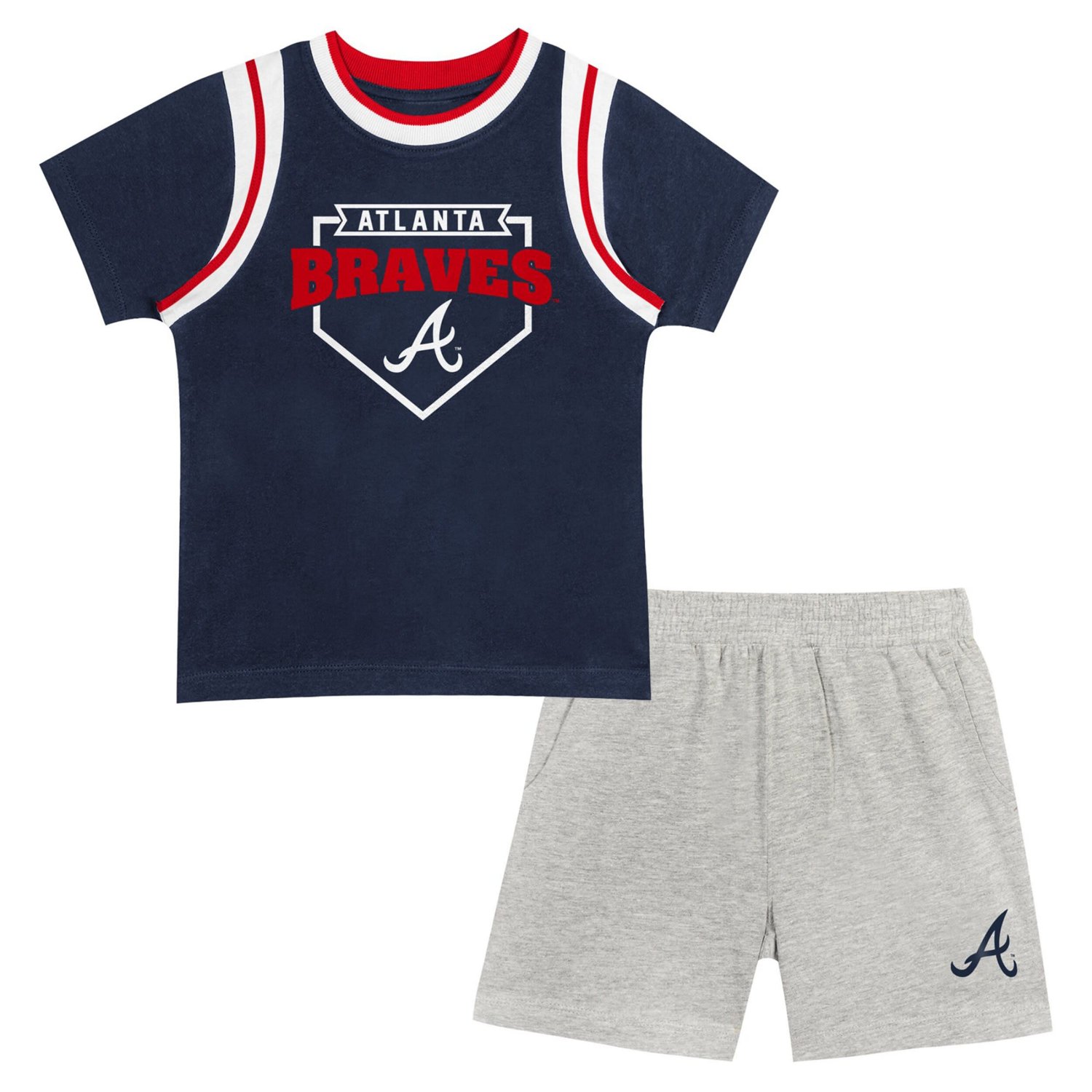 Preschool Fanatics Atlanta Braves Loaded Base T-Shirt  Shorts Set                                                               