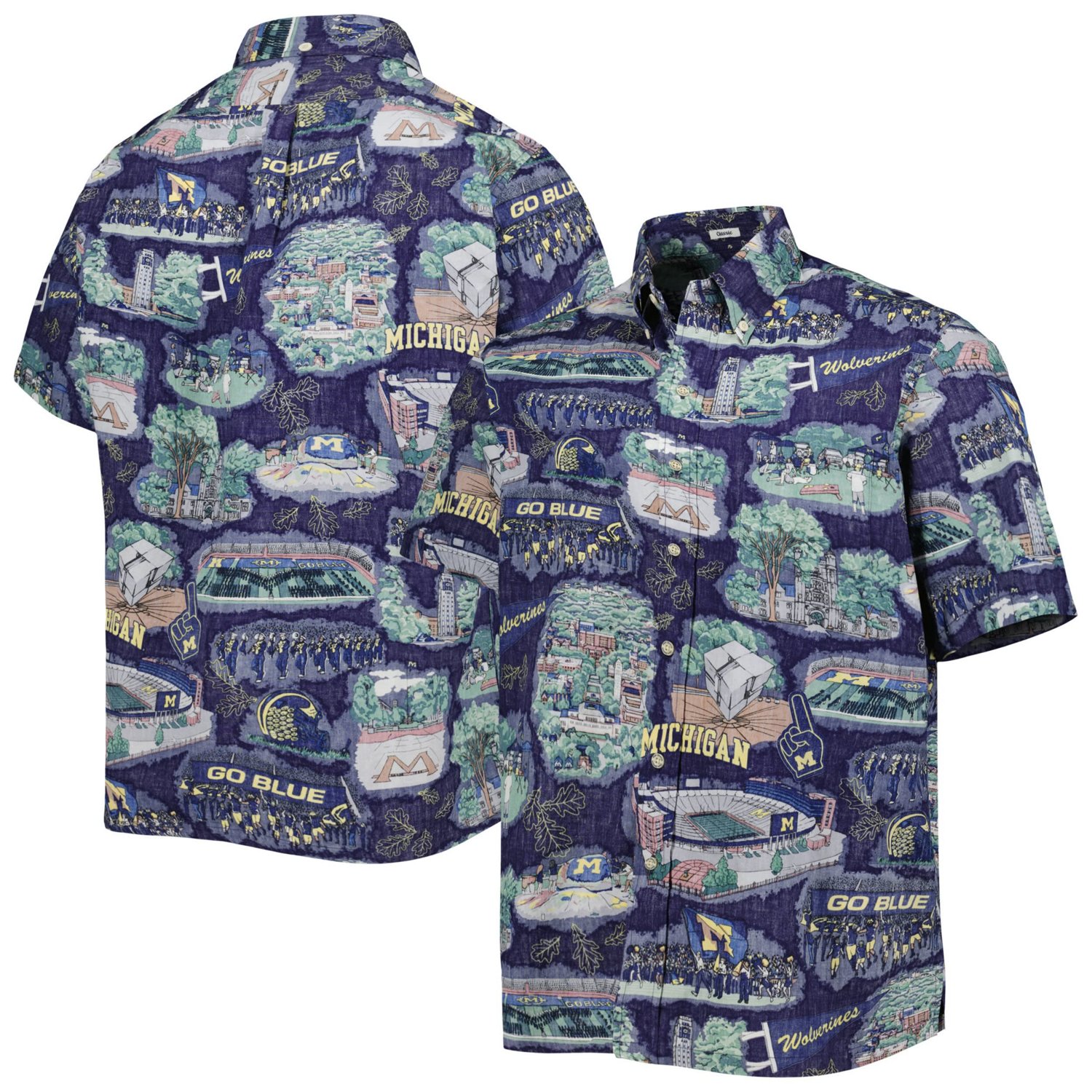 Reyn Spooner Michigan Wolverines Scenic Button-Down Shirt