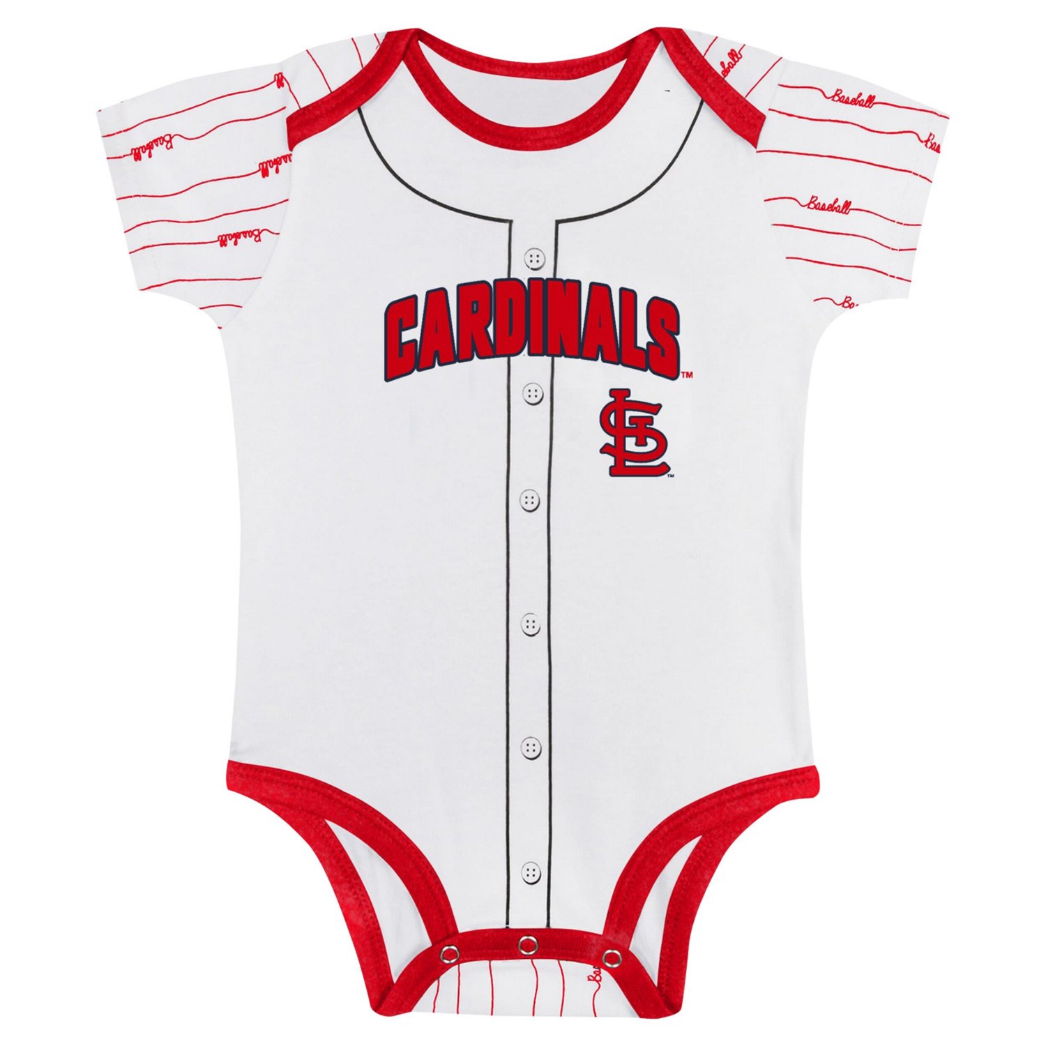 St Louis Cardinals Play Ball 2-Pack Bodysuit Set