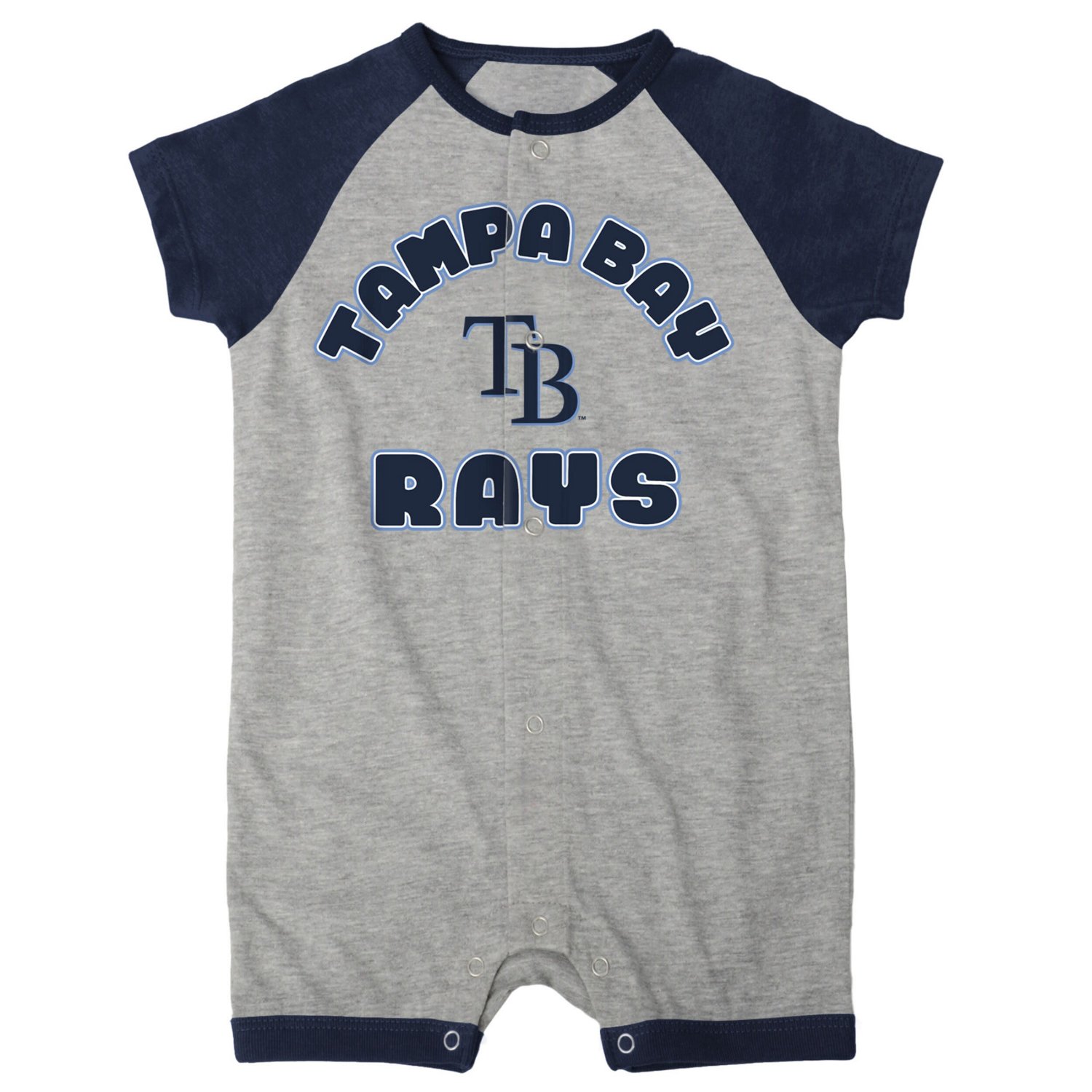 Tampa Bay Rays Extra Base Hit Raglan Full-Snap Romper - view number 2