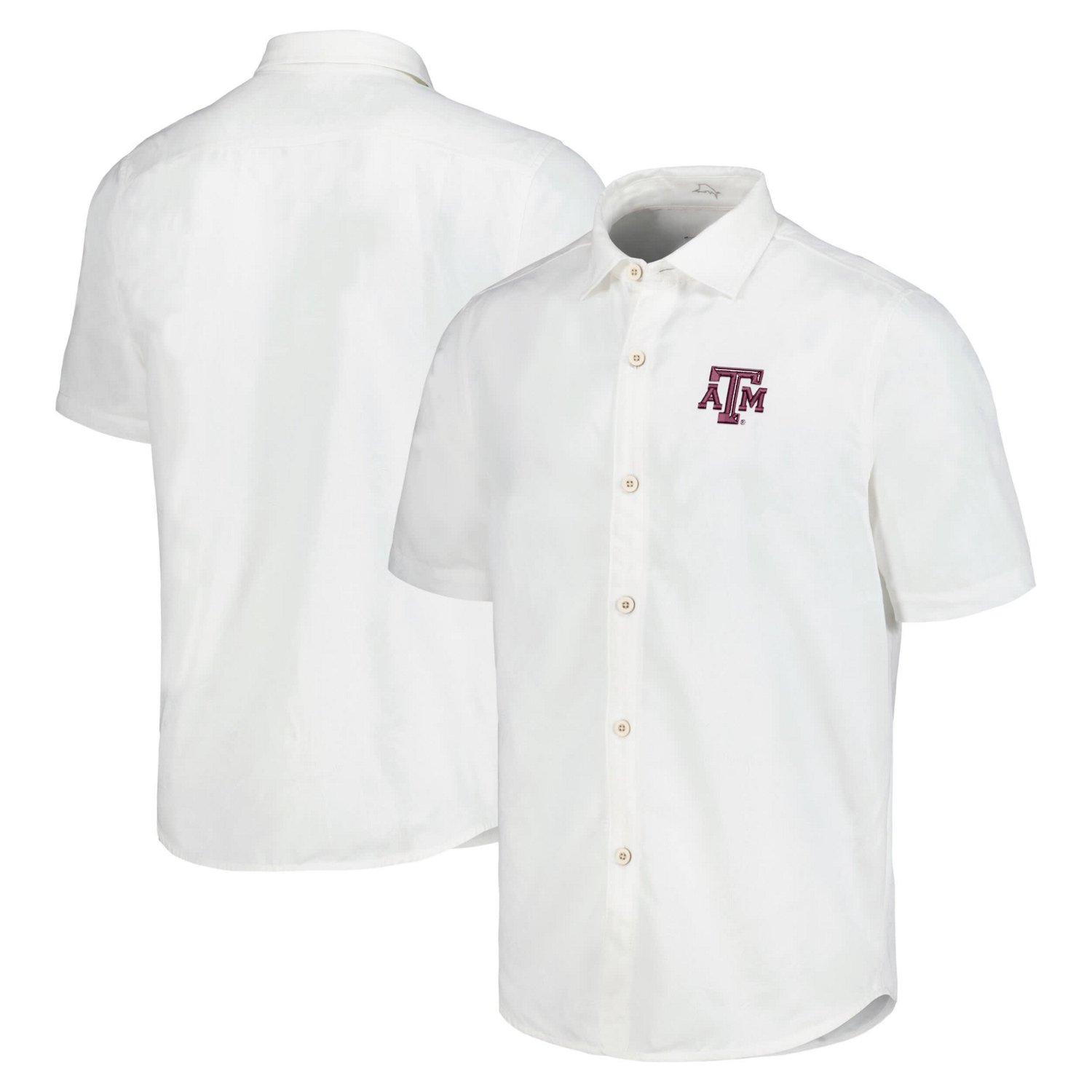Tommy Bahama Texas AM Aggies Coconut Point Palm Vista IslandZone Camp Button-Up Shirt