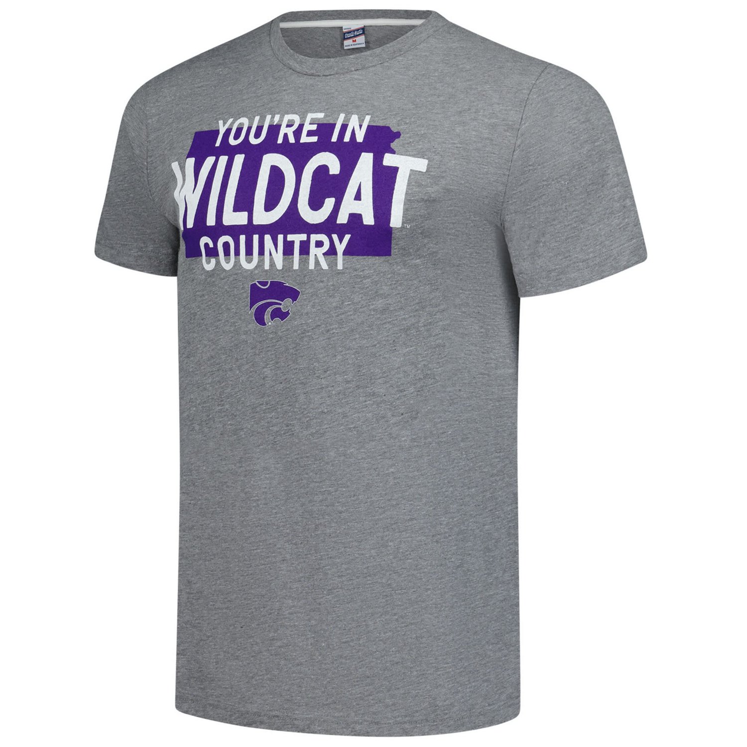 Unisex Charlie Hustle Kansas State Wildcats You're In Wildcat Country Vintage Tri-Blend T-Shirt                                  - view number 2