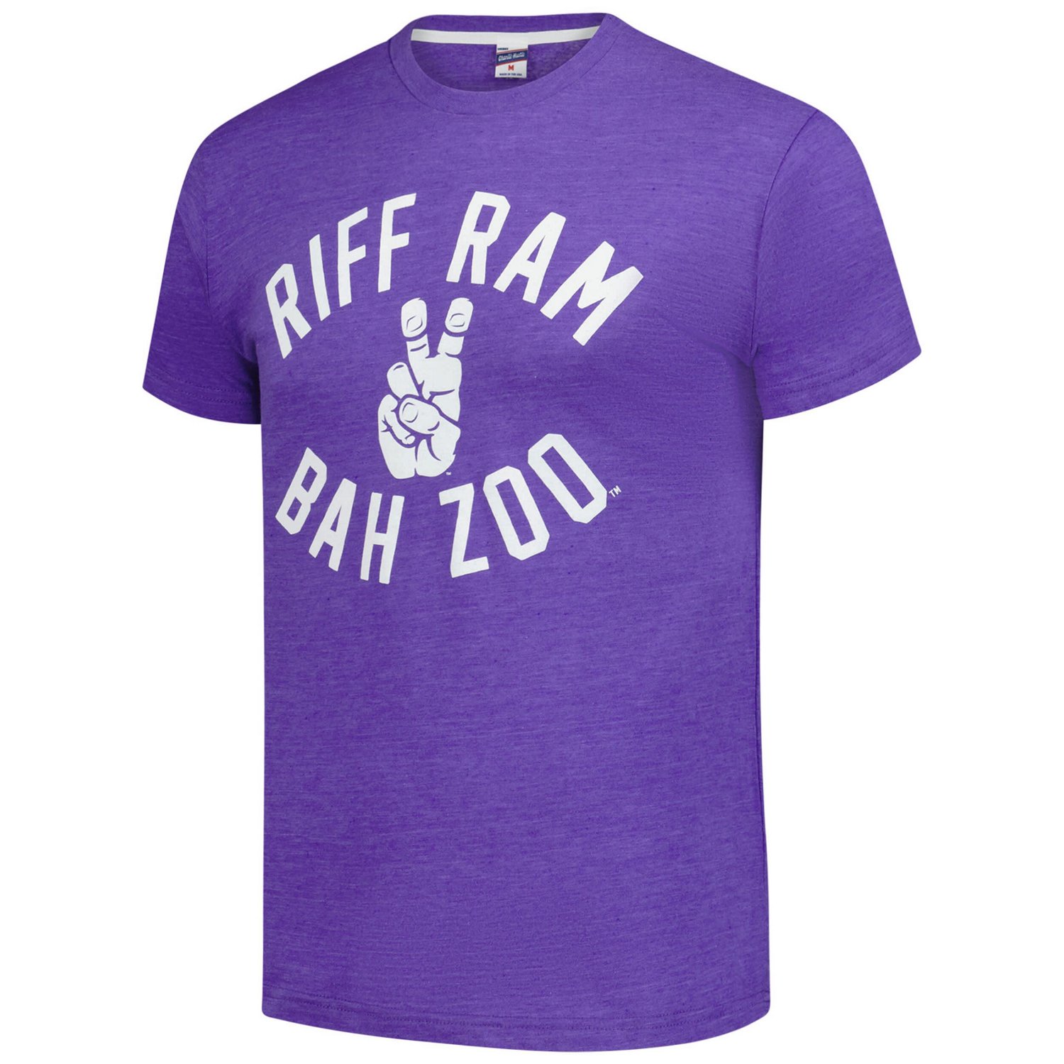 Unisex Charlie Hustle TCU Horned Frogs Riff Ram Bah Zoo Tri-Blend T-Shirt                                                        - view number 2
