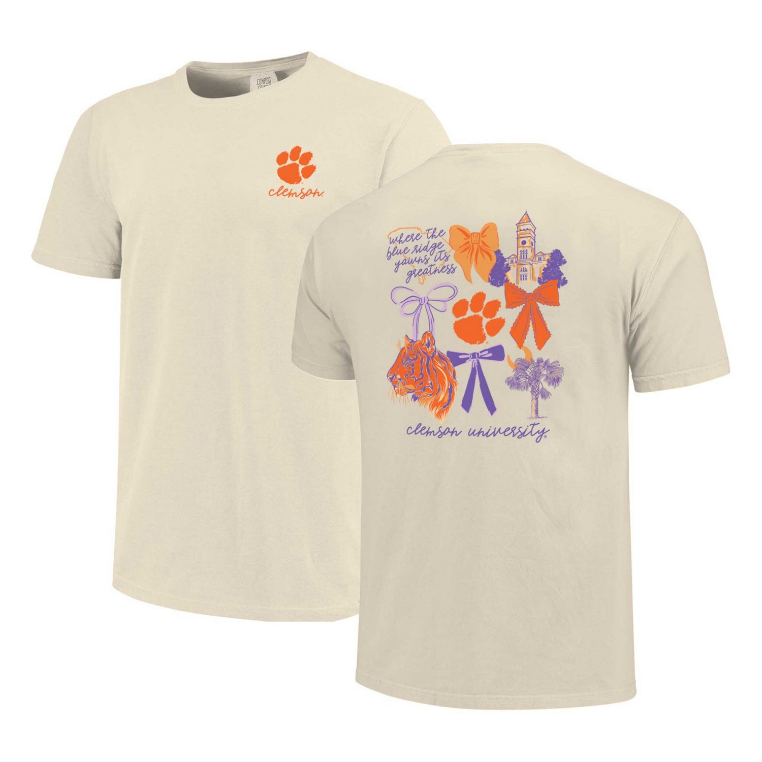 Unisex Image One Clemson Tigers Comfort Colors Coquette T-Shirt                                                                  - view number 1
