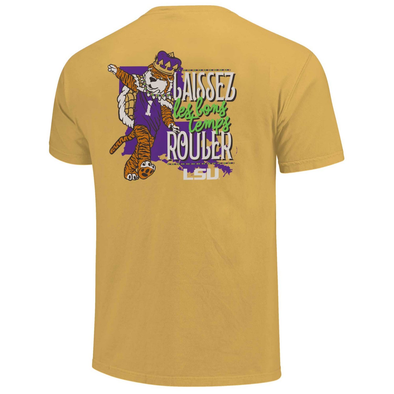 Unisex LSU Tigers Mardi Gras Hyper Local Comfort Colors T-Shirt - view number 3