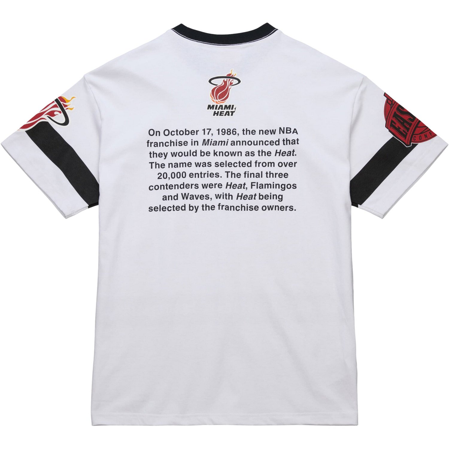 Unisex Mitchell  Ness Miami Heat Hardwood Classics Vintage Team Origins Premium T-Shirt                                          - view number 3
