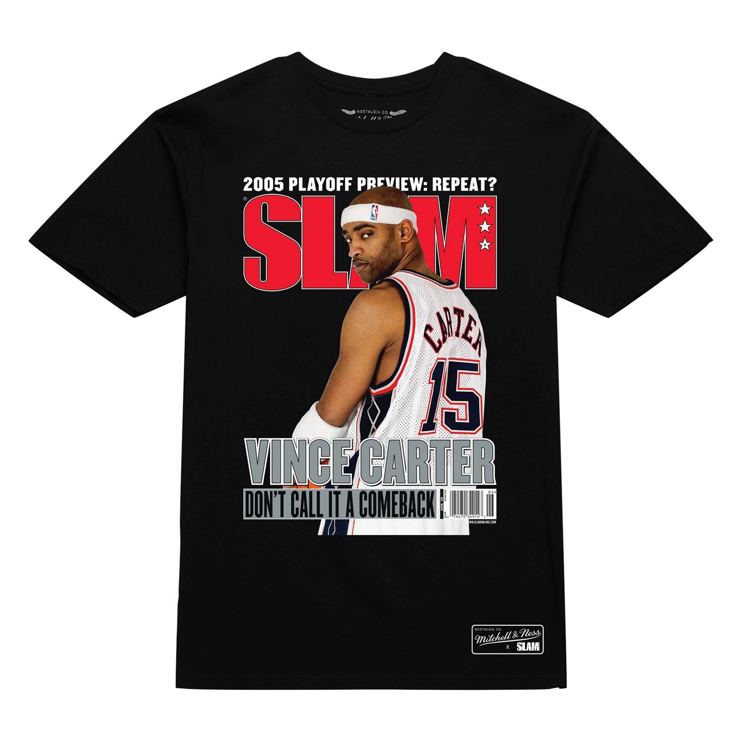Unisex Mitchell  Ness Vince Carter New Jersey Nets Don't Call It A Comeback SLAM Cover T-Shirt                                   - view number 2