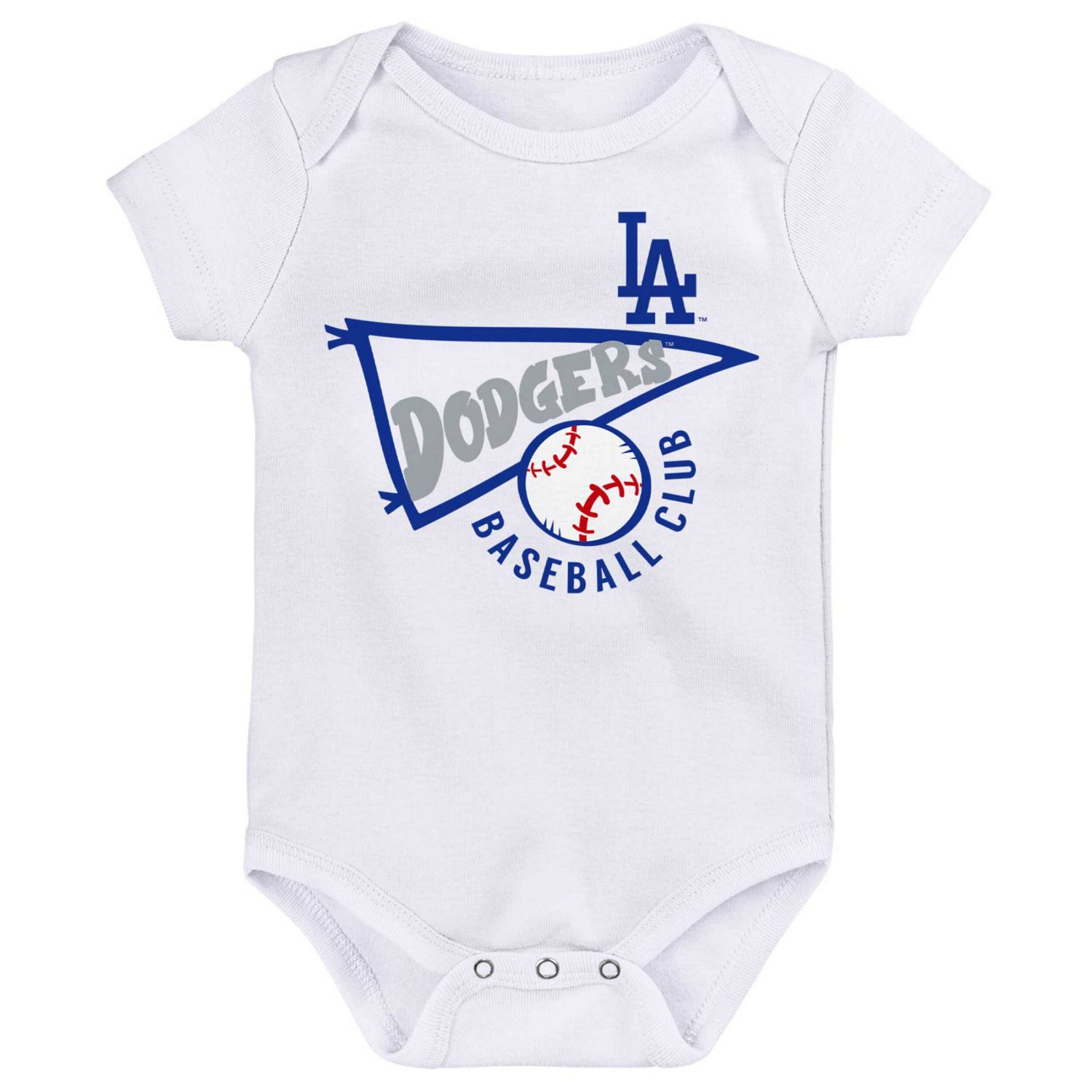 /White/Heather Gray Los Angeles Dodgers Biggest Little Fan 3-Pack Bodysuit Set - view number 3
