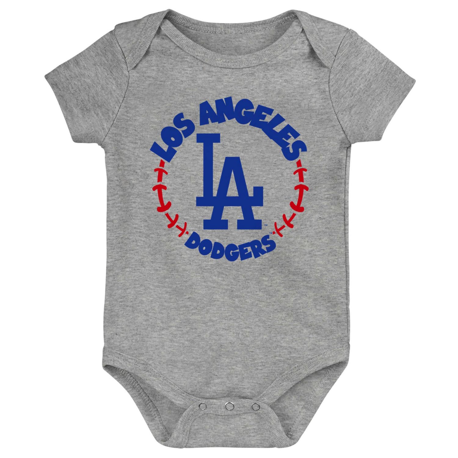 /White/Heather Gray Los Angeles Dodgers Biggest Little Fan 3-Pack Bodysuit Set - view number 4