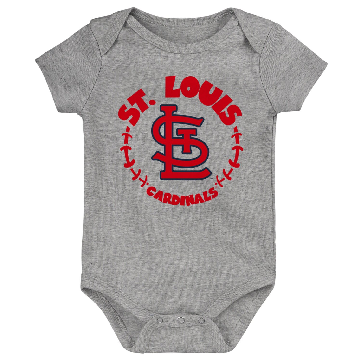 /White/Heather Gray St Louis Cardinals Biggest Little Fan 3-Pack Bodysuit Set