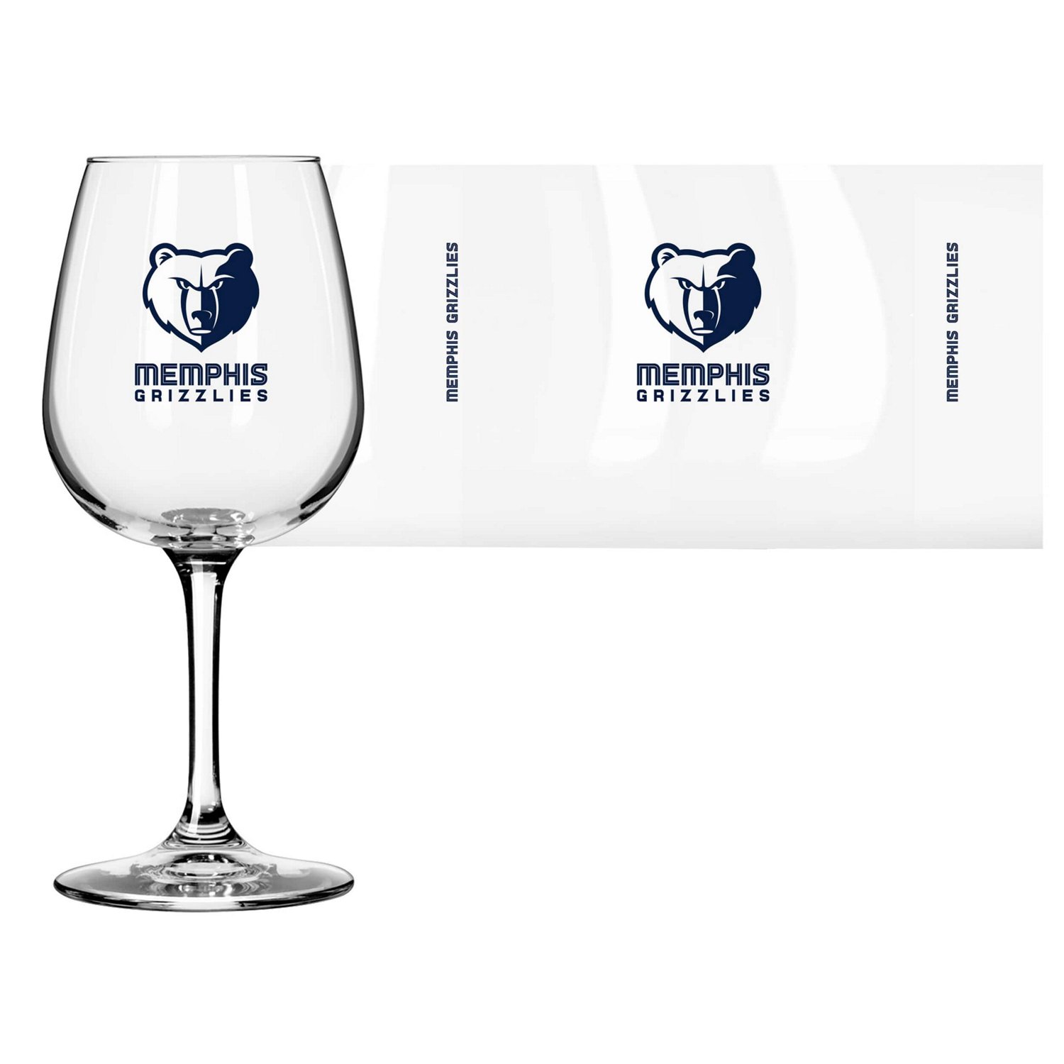 Memphis Grizzlies Logo 12oz Stemmed Wine Glass - view number 2