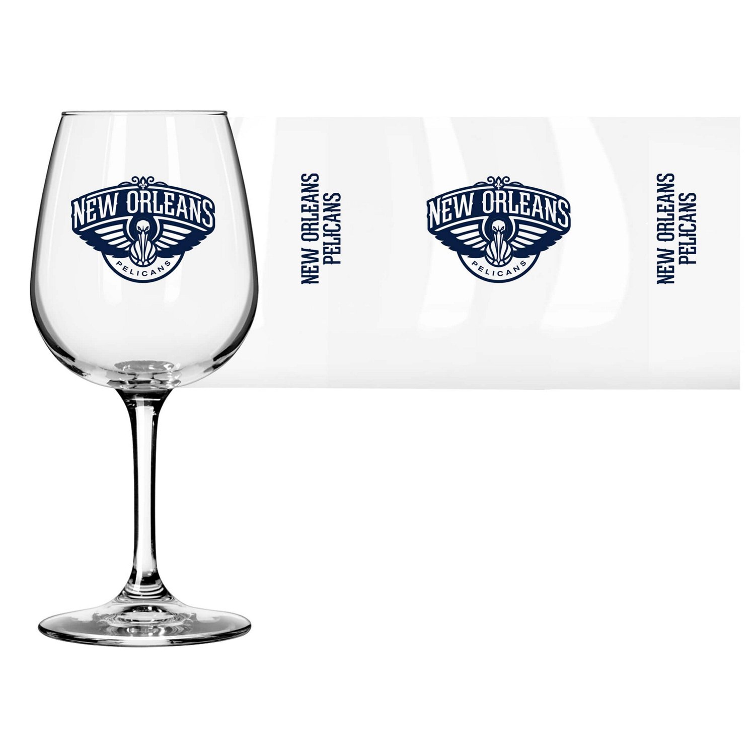 New Orleans Pelicans Logo 12oz Stemmed Wine Glass - view number 2