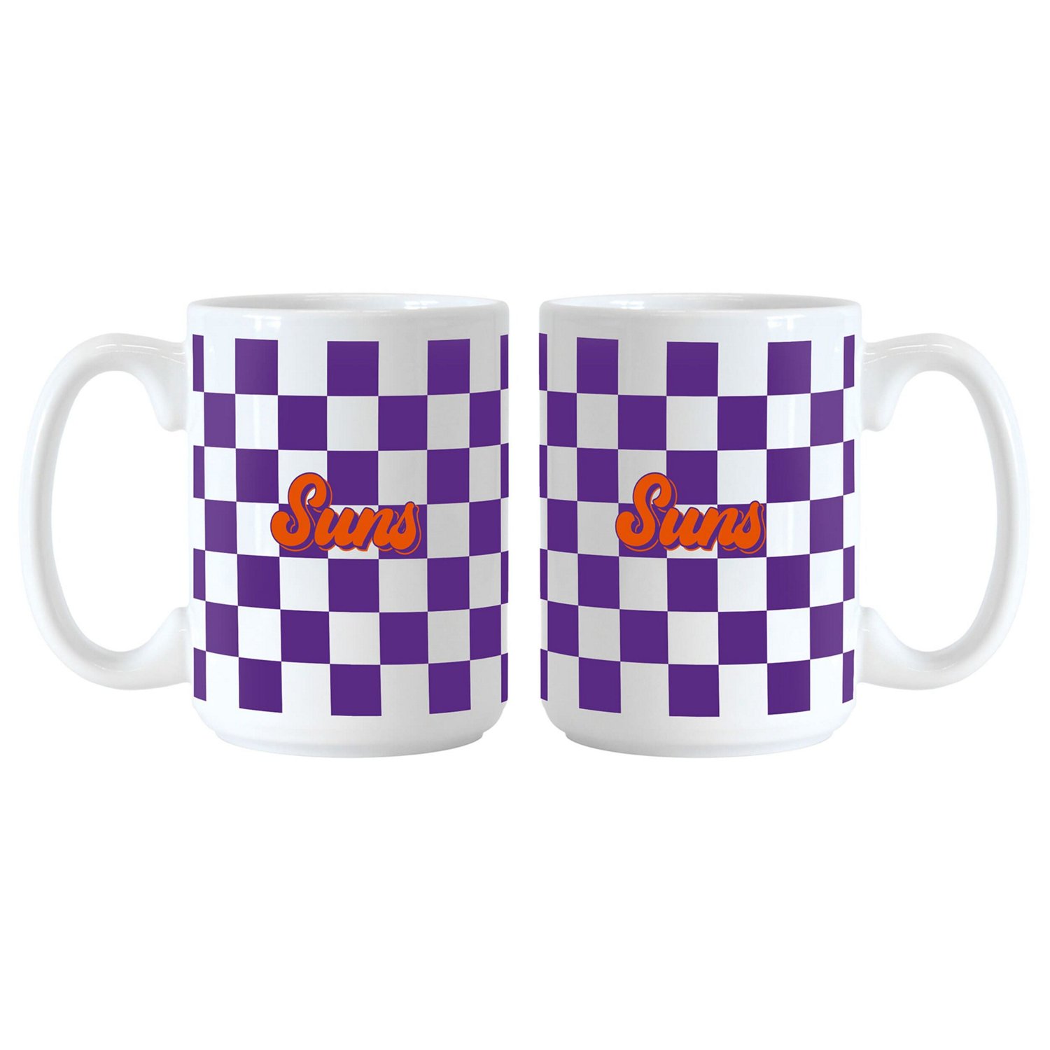 Phoenix Suns 2-Pack 15oz Checkered Wordmark Mug Set