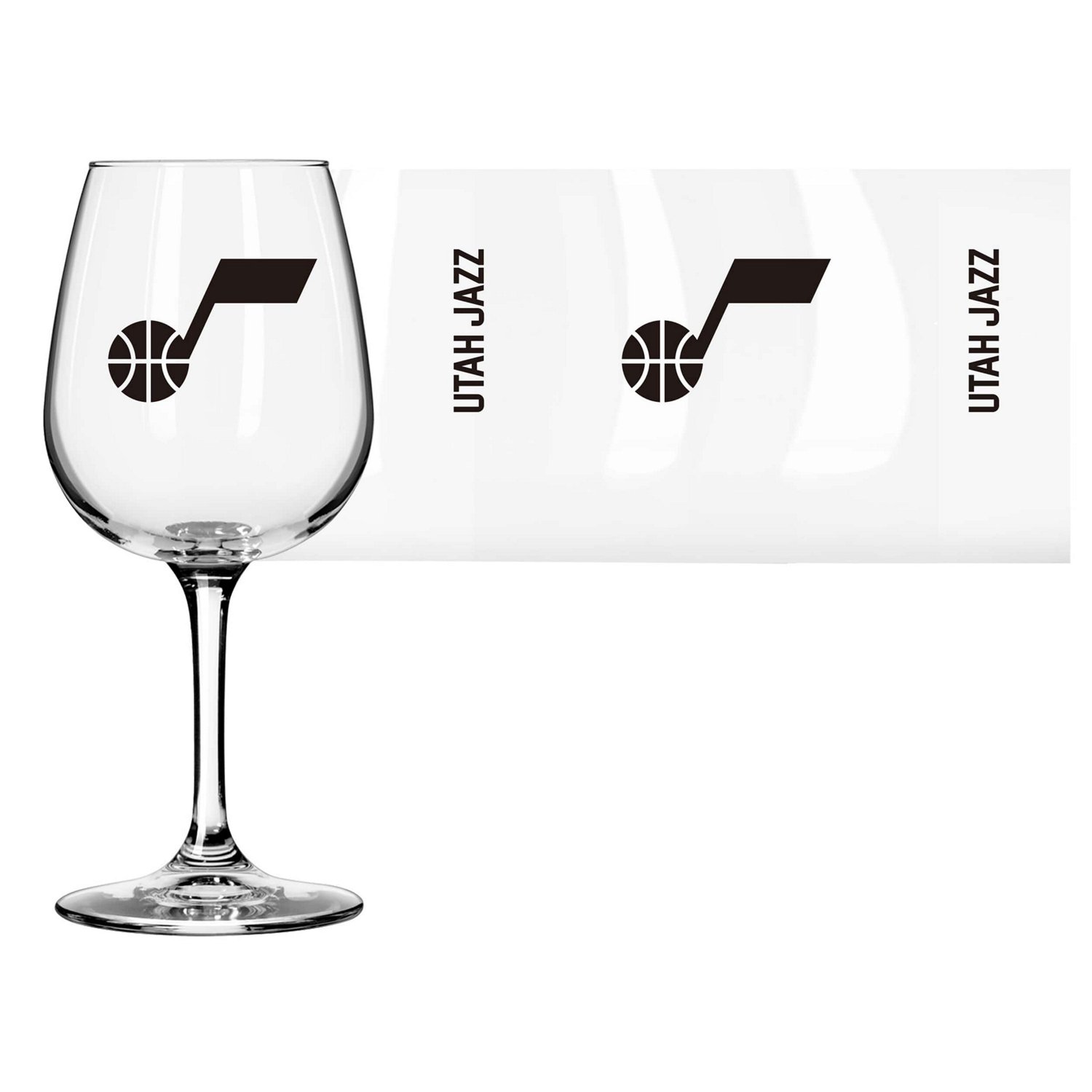 Utah Jazz Logo 12oz Stemmed Wine Glass - view number 2
